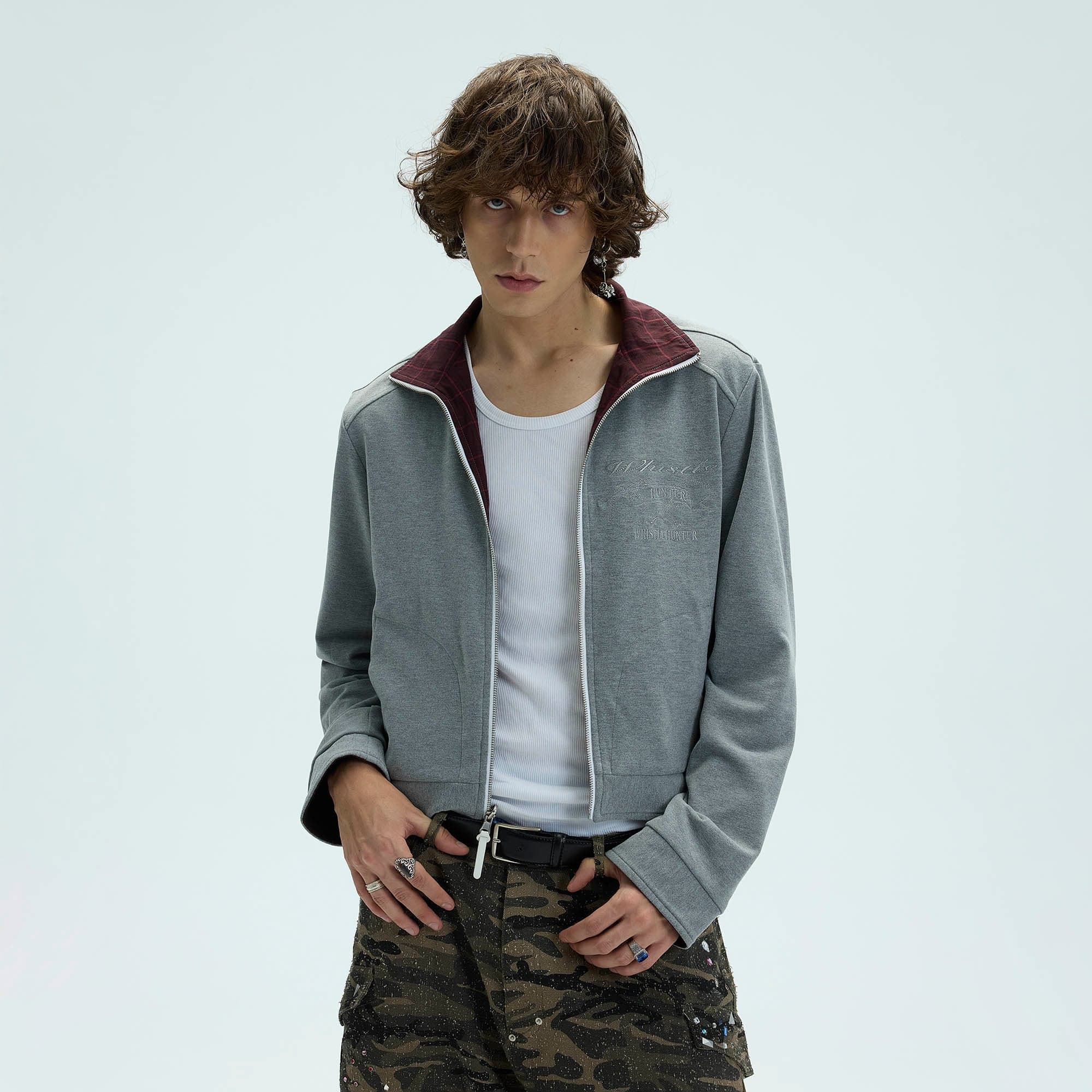 WHISTLEHUNTER Reversible Plaid Raglan Embroidered Jacket, premium urban and streetwear designers apparel on PROJECTISR.com, WHISTLEHUNTER
