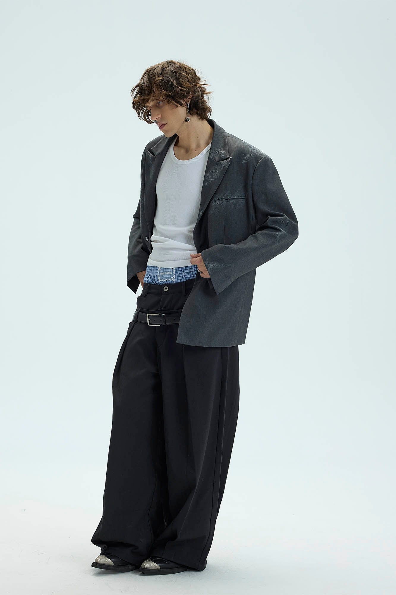 WHISTLEHUNTER Distressed Ripped Blazer, premium urban and streetwear designers apparel on PROJECTISR.com, WHISTLEHUNTER