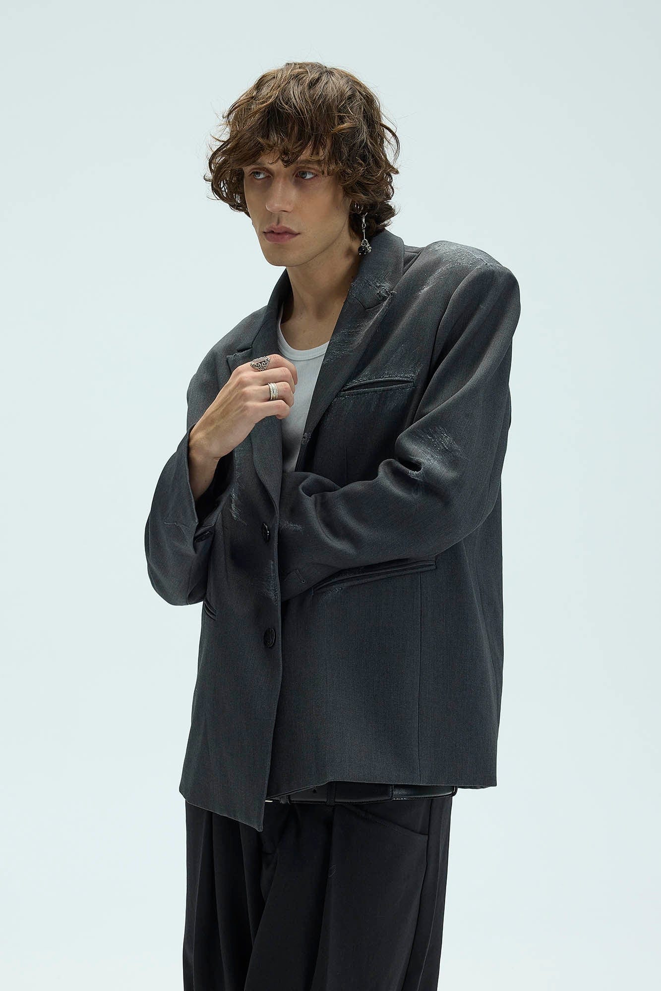 WHISTLEHUNTER Distressed Ripped Blazer, premium urban and streetwear designers apparel on PROJECTISR.com, WHISTLEHUNTER