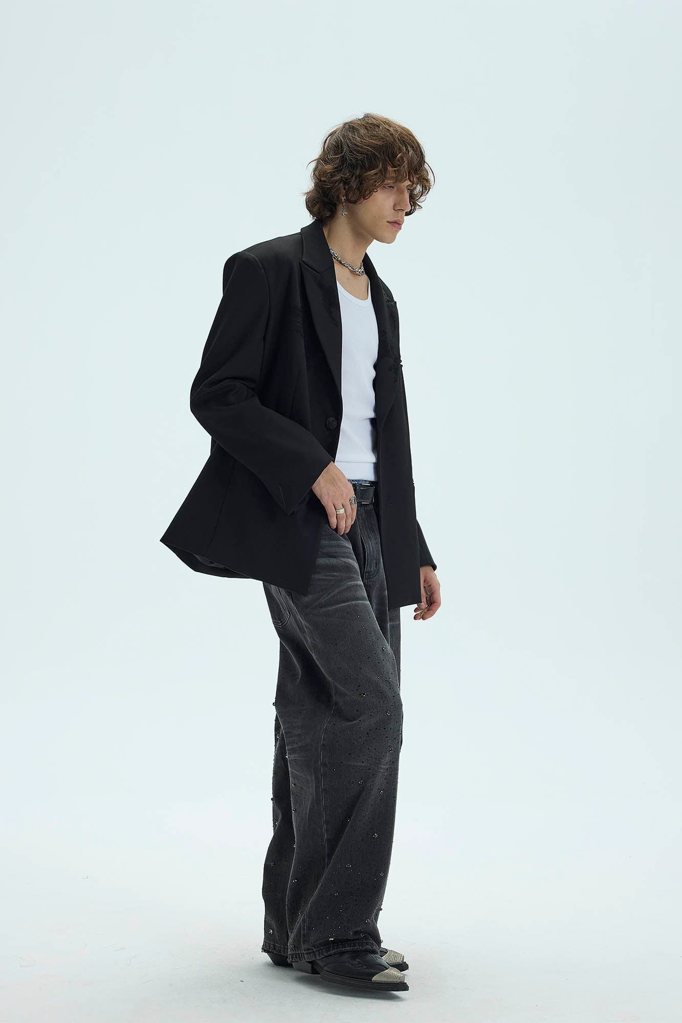 WHISTLEHUNTER Distressed Ripped Blazer, premium urban and streetwear designers apparel on PROJECTISR.com, WHISTLEHUNTER