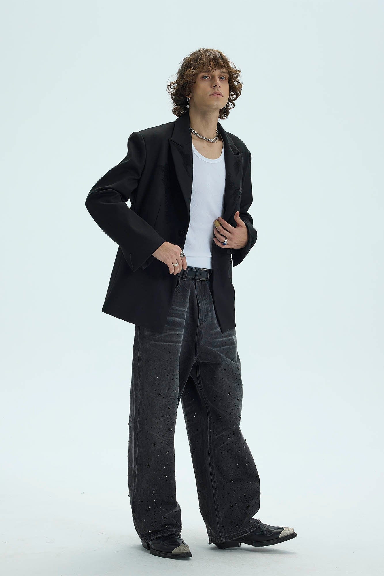 WHISTLEHUNTER Distressed Ripped Blazer, premium urban and streetwear designers apparel on PROJECTISR.com, WHISTLEHUNTER