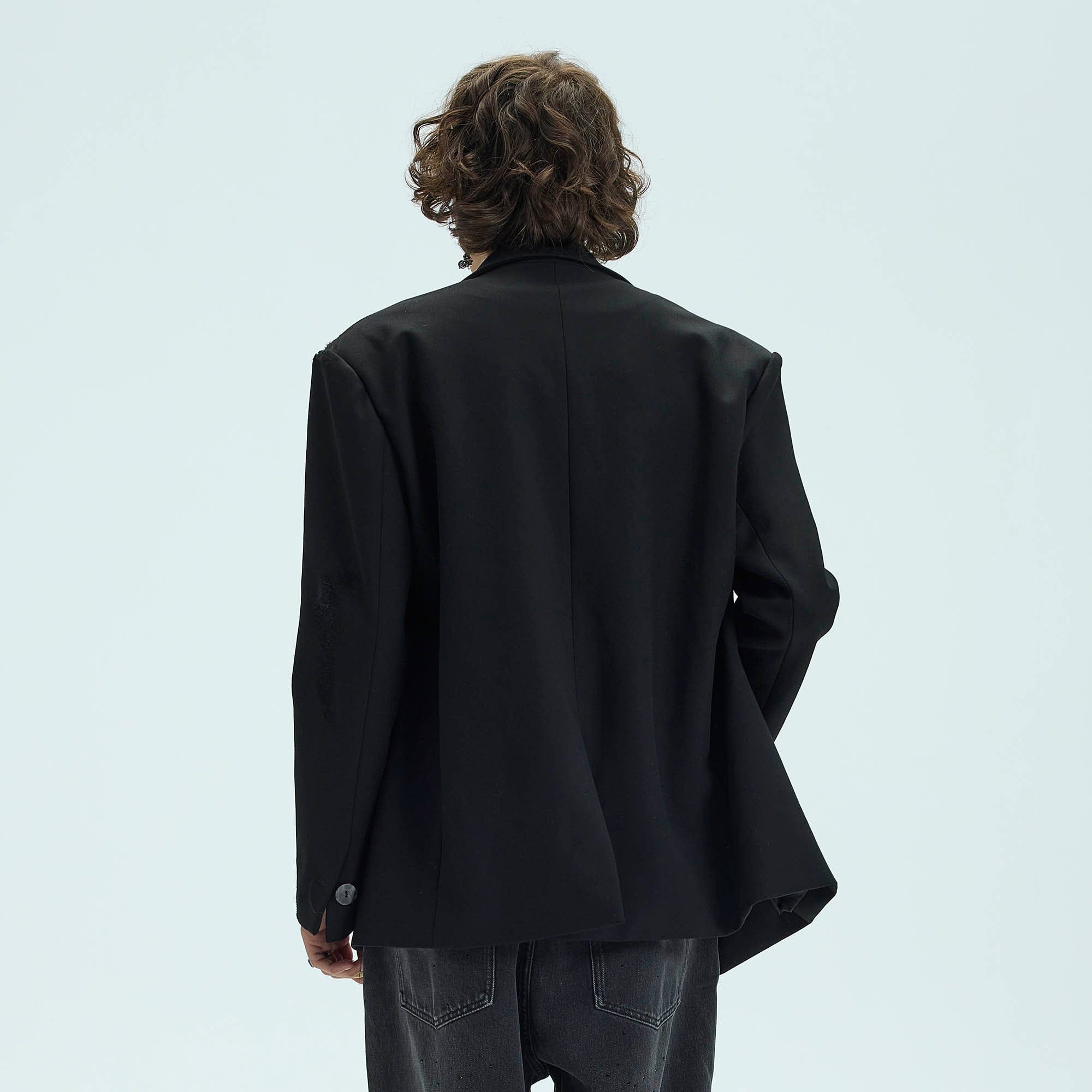 WHISTLEHUNTER Distressed Ripped Blazer, premium urban and streetwear designers apparel on PROJECTISR.com, WHISTLEHUNTER