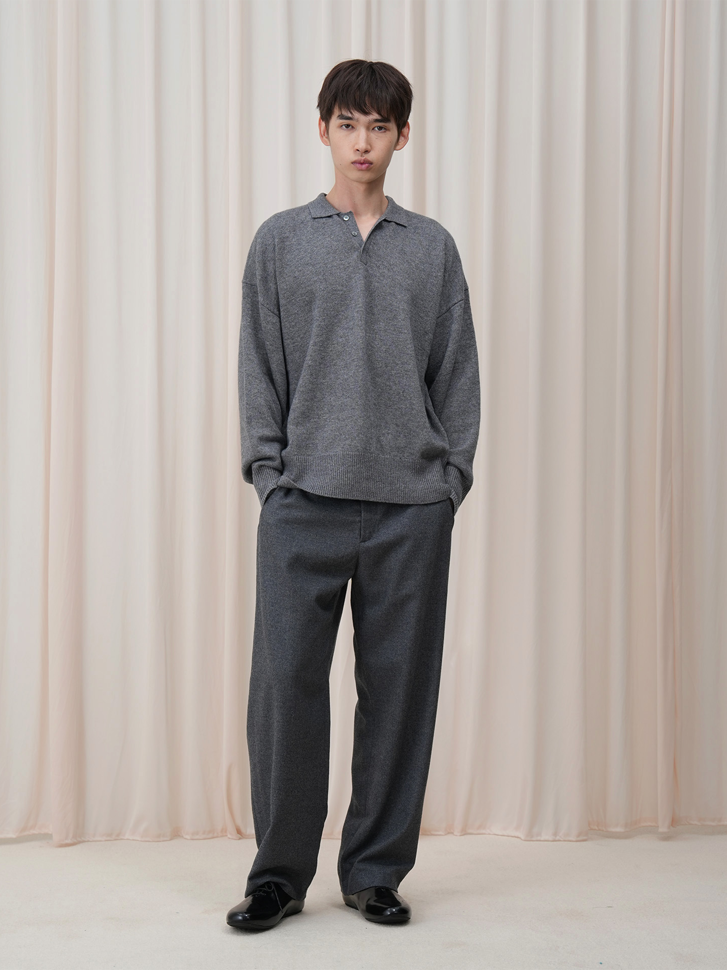 OUYANG WENJUN Essential Wool-Blend Wide-Leg Trousers