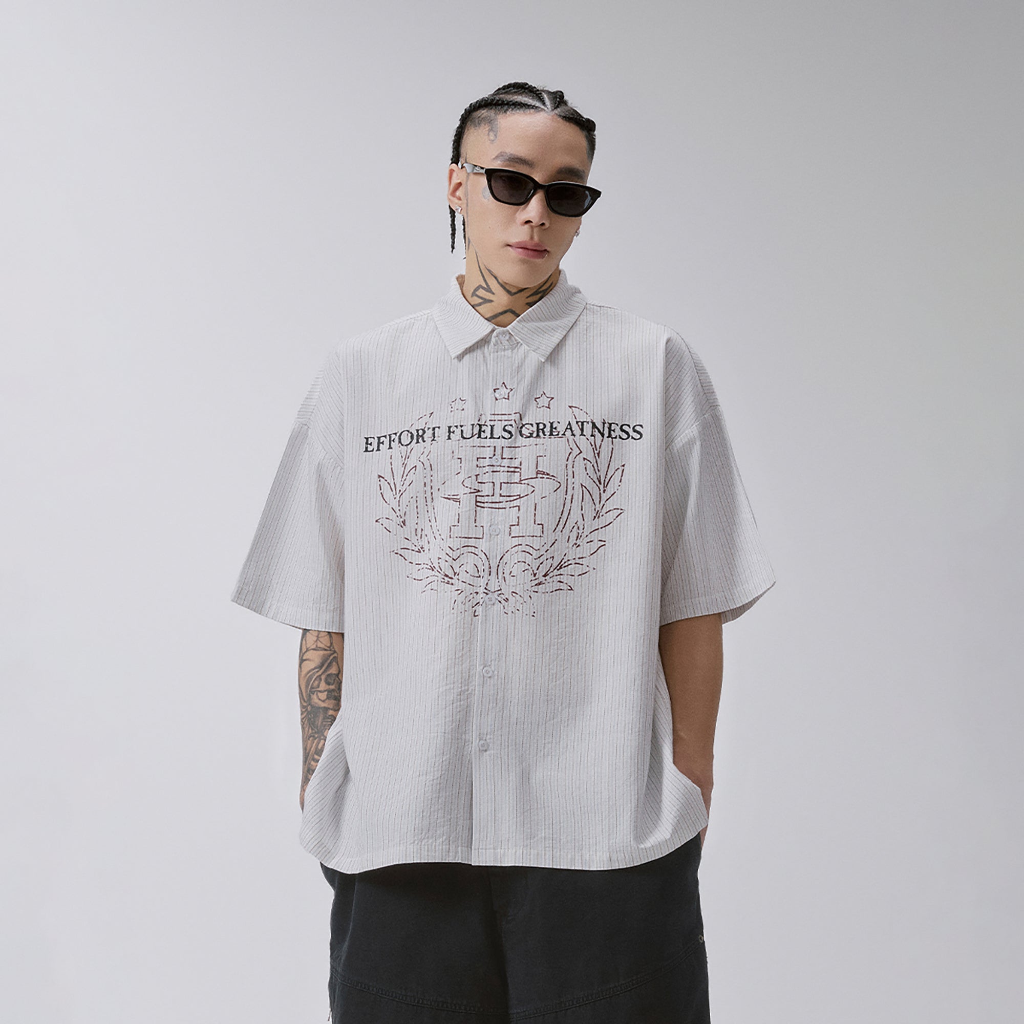 F2CE Stripe Graphic Short Sleeve Shirt, premium urban and streetwear designers apparel on PROJECTISR.com, F2CE