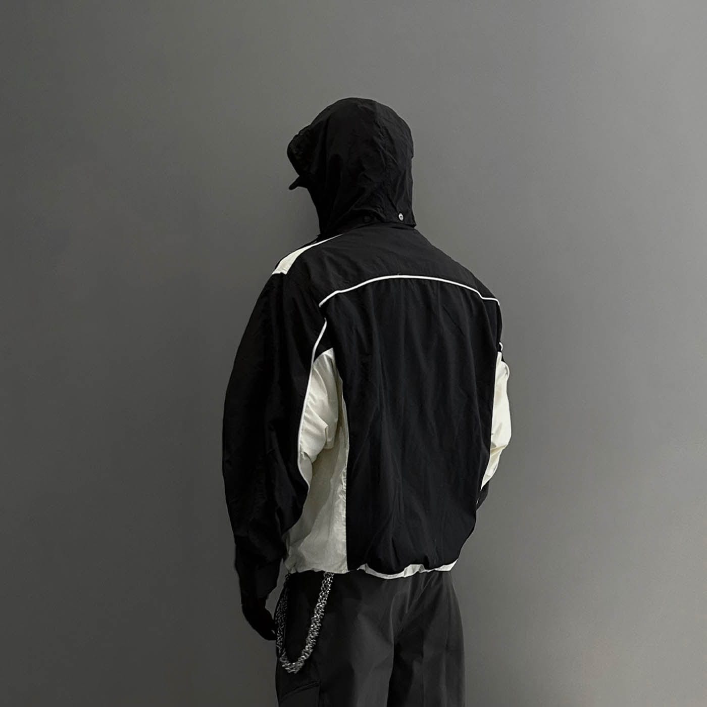 F2CE Deconstructed Detachable-Hood Color-Block Windbreaker, premium urban and streetwear designers apparel on PROJECTISR.com, F2CE