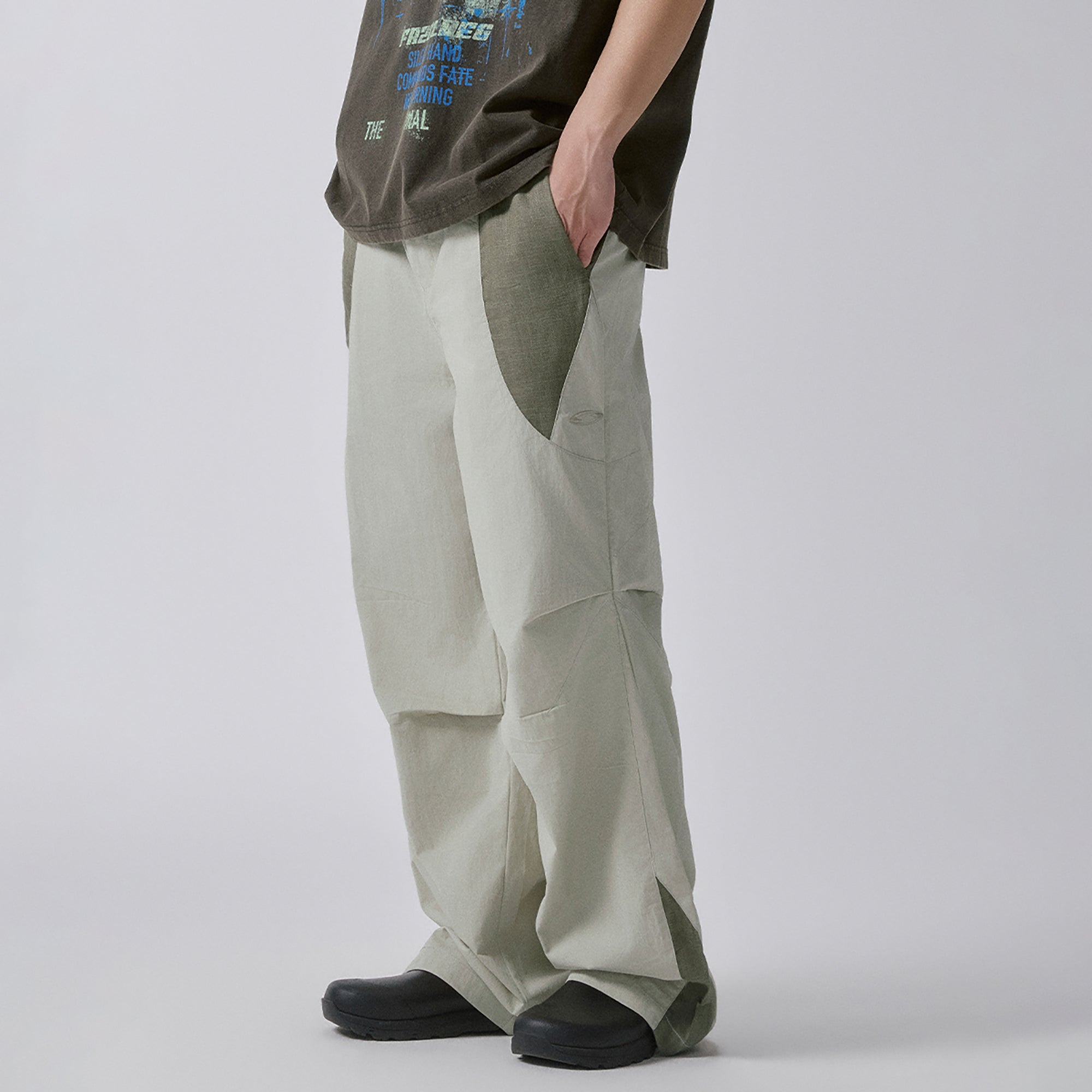F2CE Colorblock Pleated Straight-Leg Pants, premium urban and streetwear designers apparel on PROJECTISR.com, F2CE