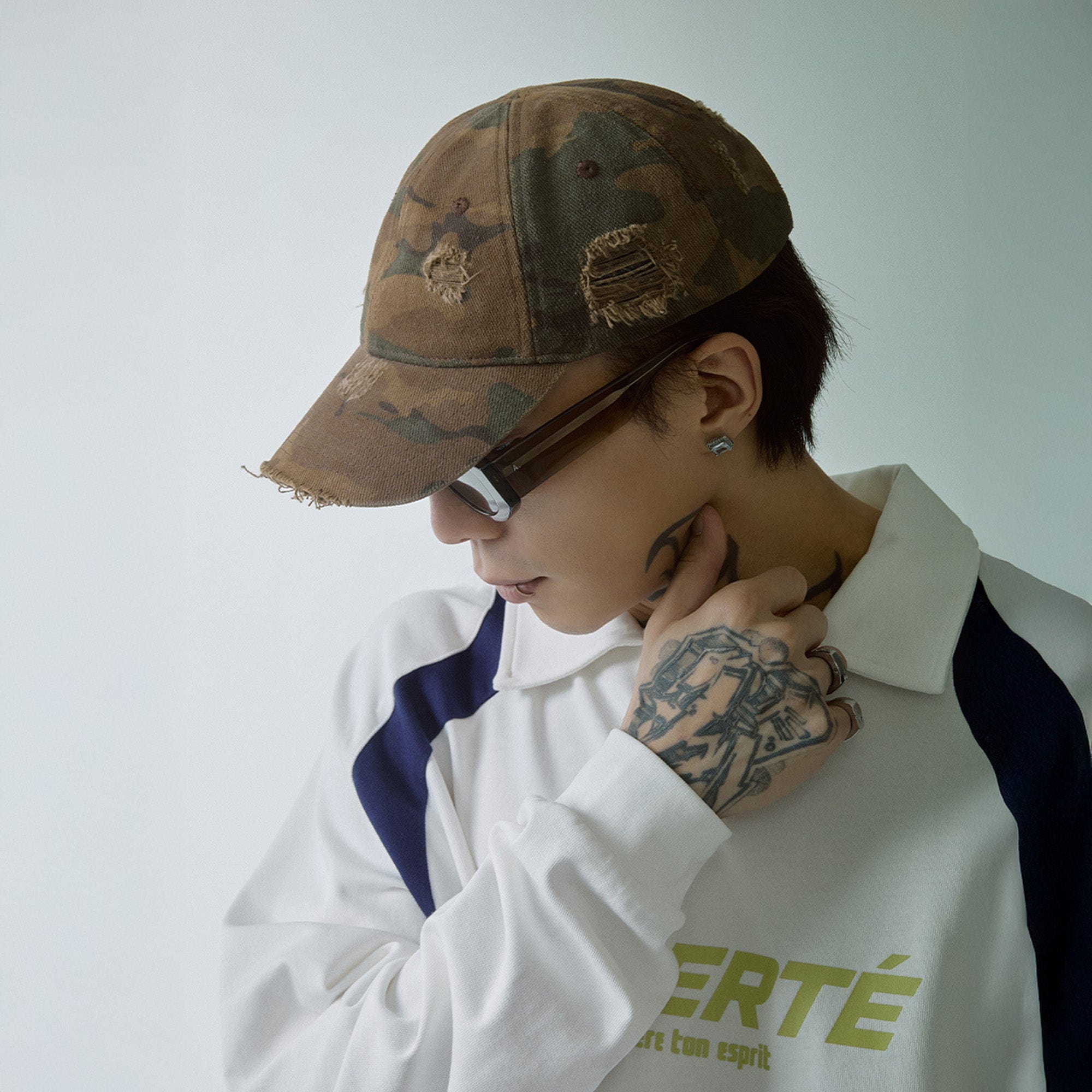 F2CE Camo Distressed Embroidery Logo Cap, premium urban and streetwear designers apparel on PROJECTISR.com, F2CE