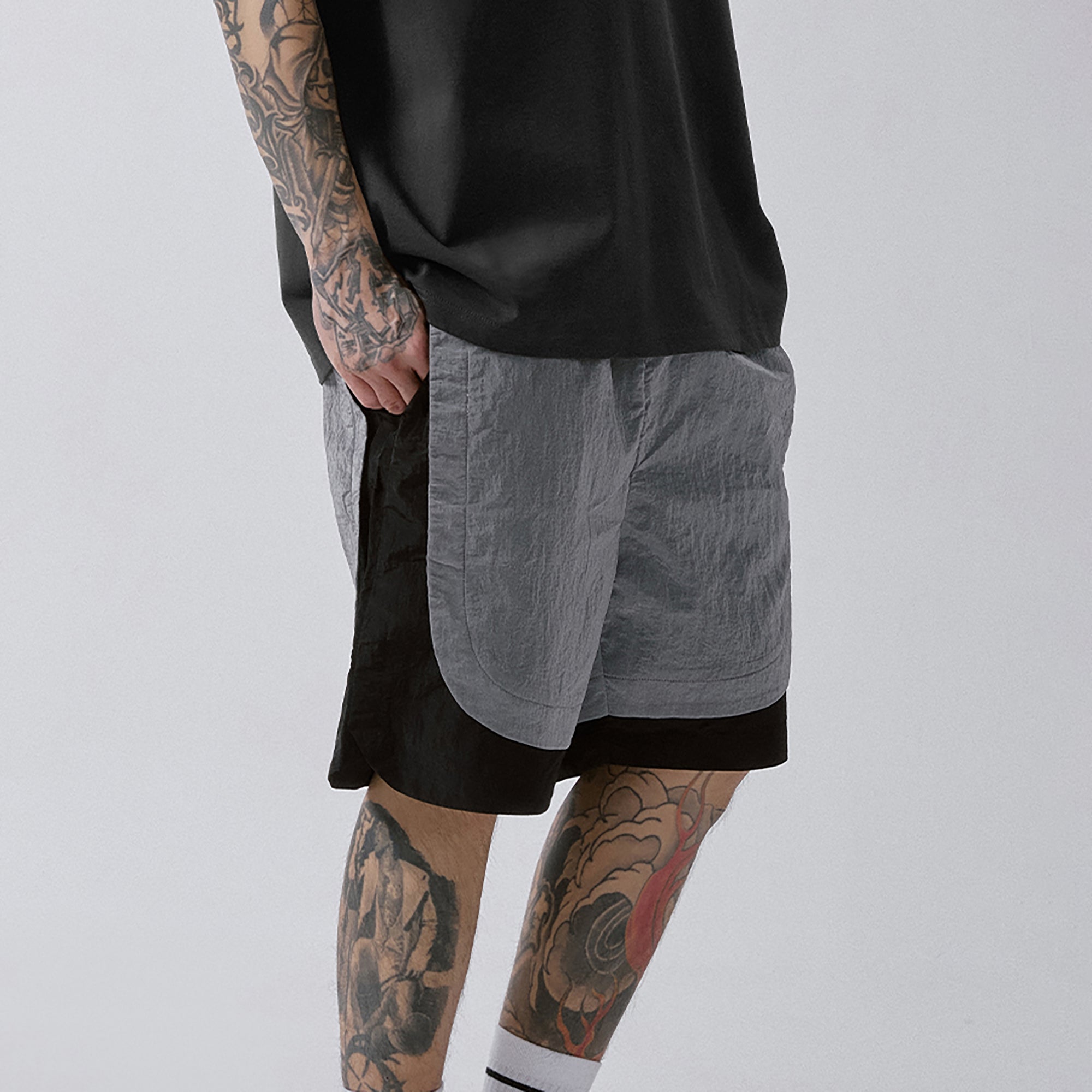 F2CE Metallic Nylon Panel Shorts, premium urban and streetwear designers apparel on PROJECTISR.com, F2CE