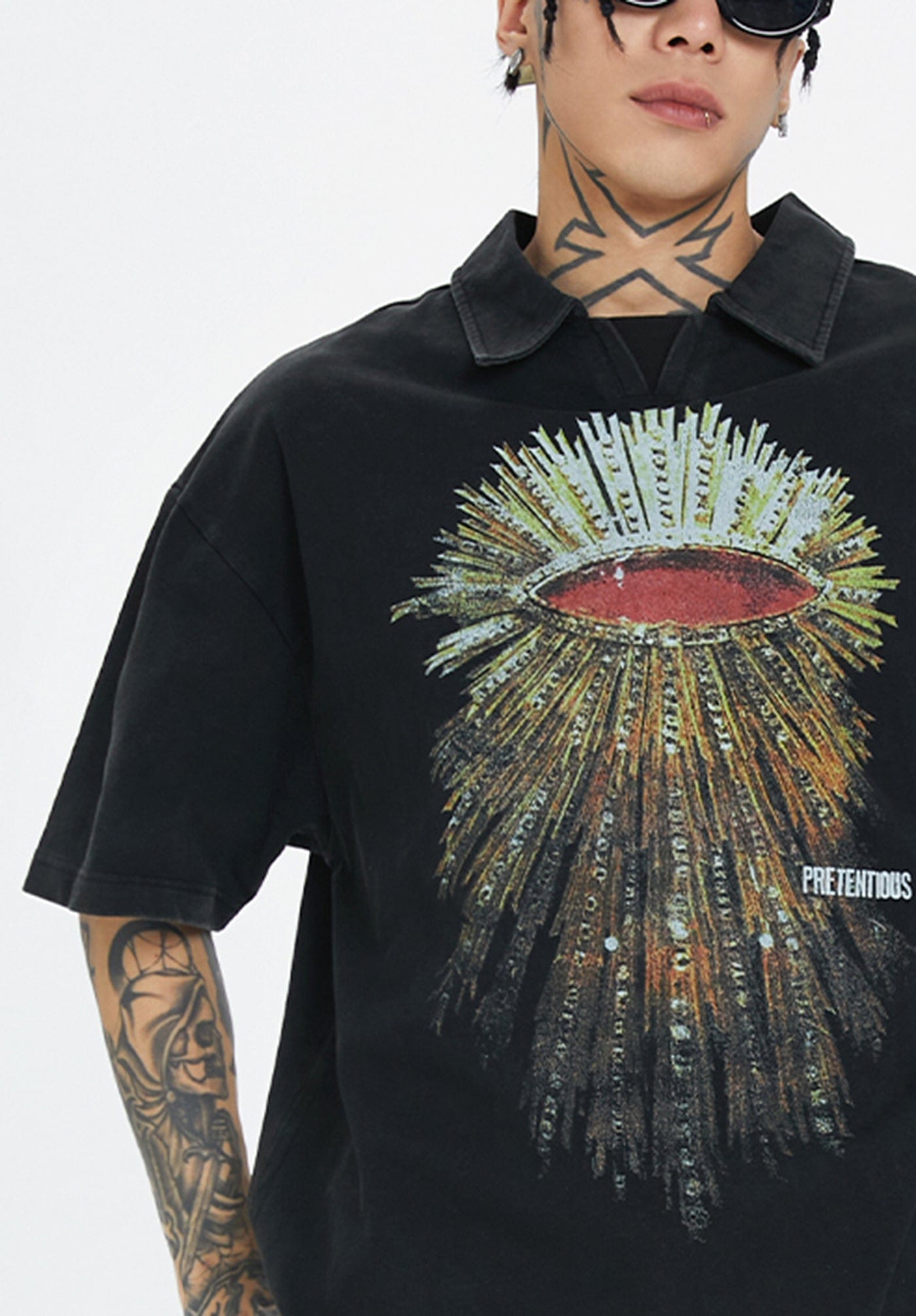 F2CE Pretentious Graphics Polo T-Shirt, premium urban and streetwear designers apparel on PROJECTISR.com, F2CE