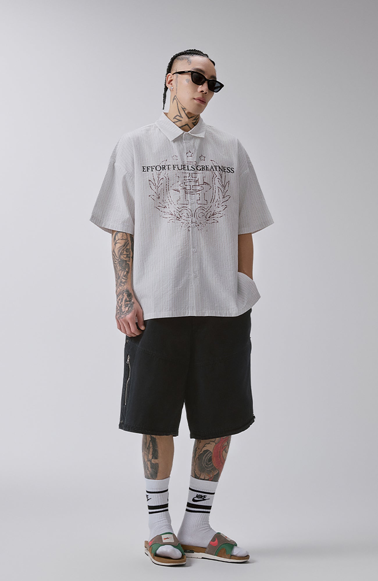 F2CE Stripe Graphic Short Sleeve Shirt, premium urban and streetwear designers apparel on PROJECTISR.com, F2CE