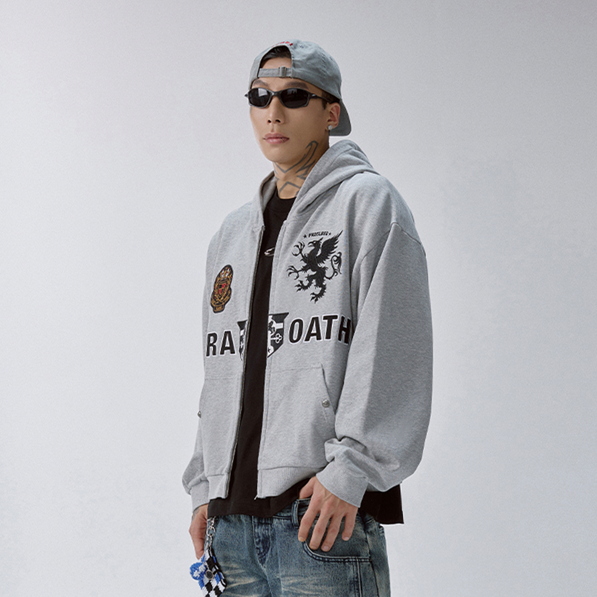 F2CE Crest Emblem Patch Zip-Up Hoodie