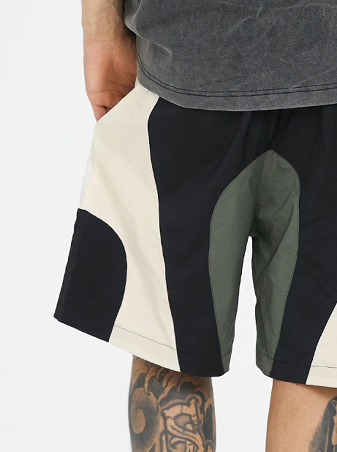 F2CE Spliced Color Block Logo Shorts, premium urban and streetwear designers apparel on PROJECTISR.com, F2CE