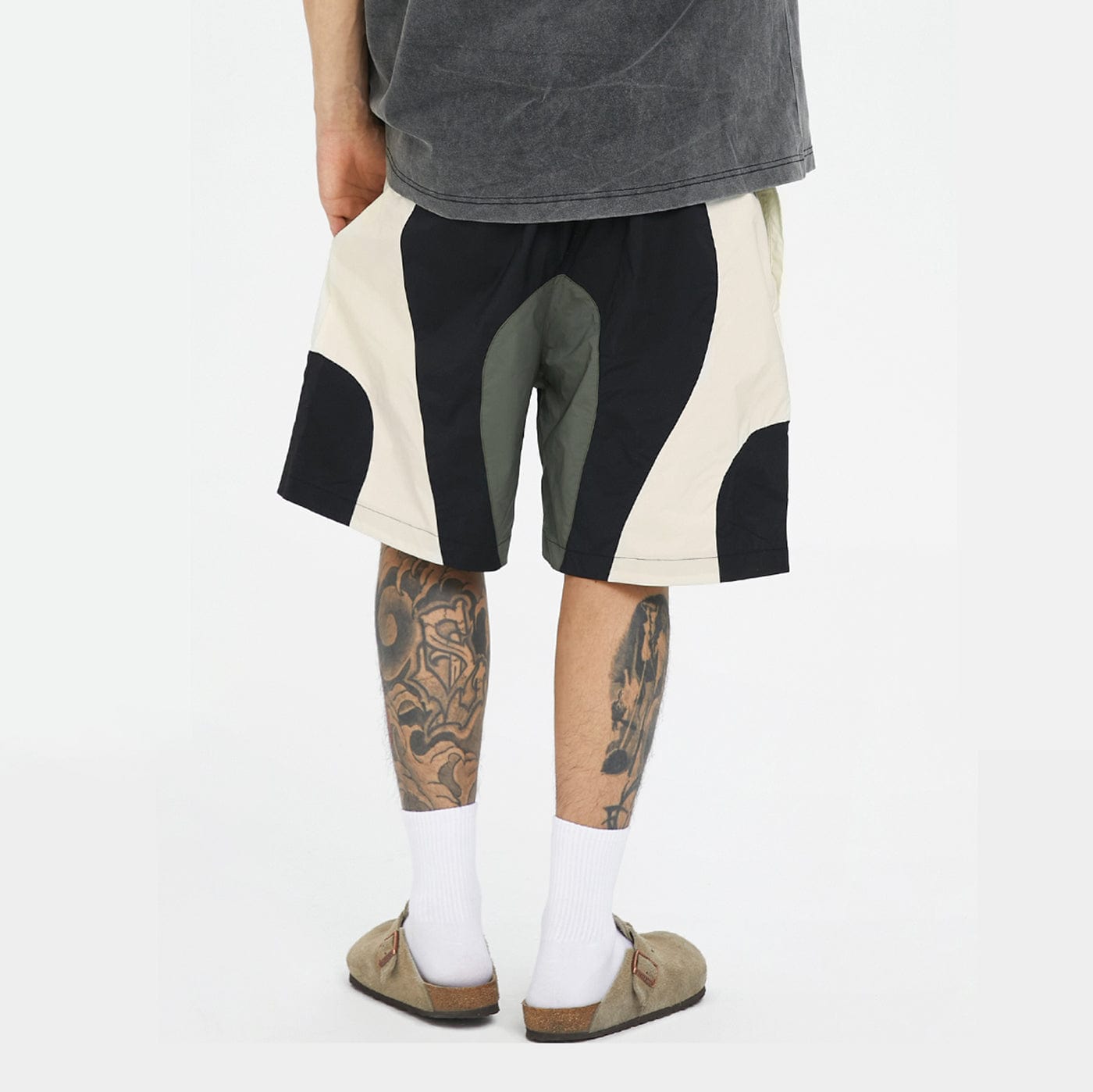 F2CE Spliced Color Block Logo Shorts, premium urban and streetwear designers apparel on PROJECTISR.com, F2CE