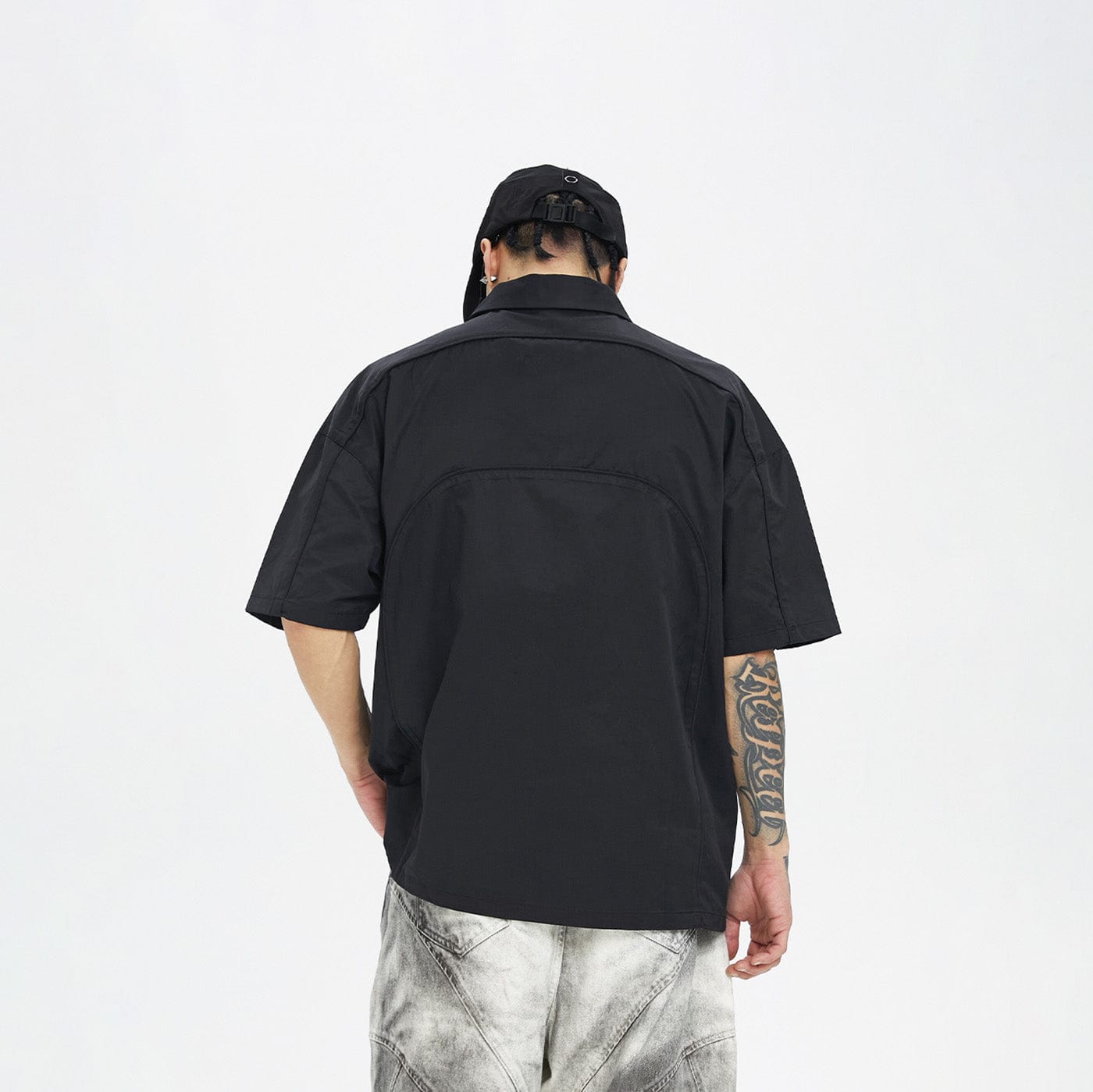 F2CE Spliced Metal Logo Half Shirt, premium urban and streetwear designers apparel on PROJECTISR.com, F2CE