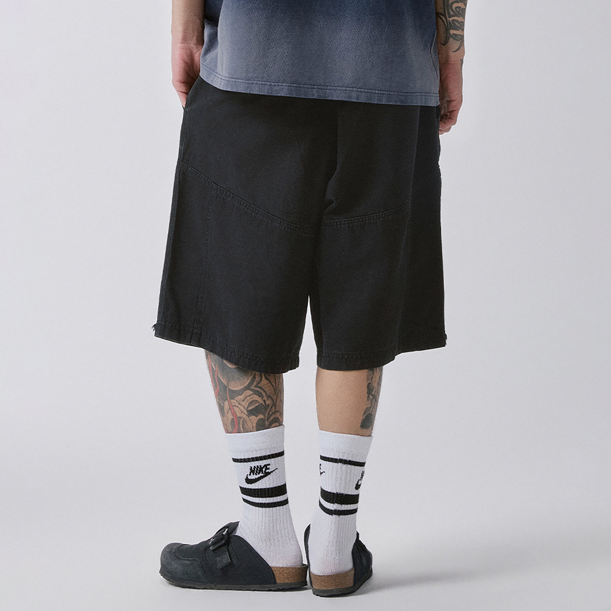 F2CE Raw-Edge Straight-Leg Shorts, premium urban and streetwear designers apparel on PROJECTISR.com, F2CE