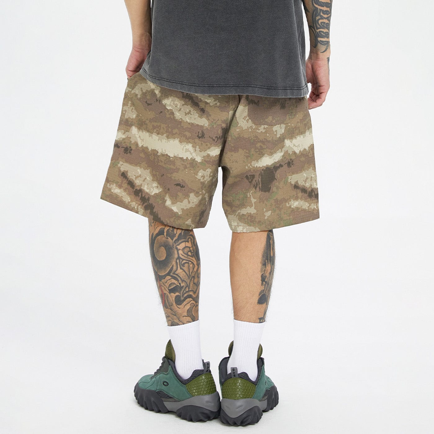 F2CE Retro Camo Multi Pocket Buckle Shorts, premium urban and streetwear designers apparel on PROJECTISR.com, F2CE