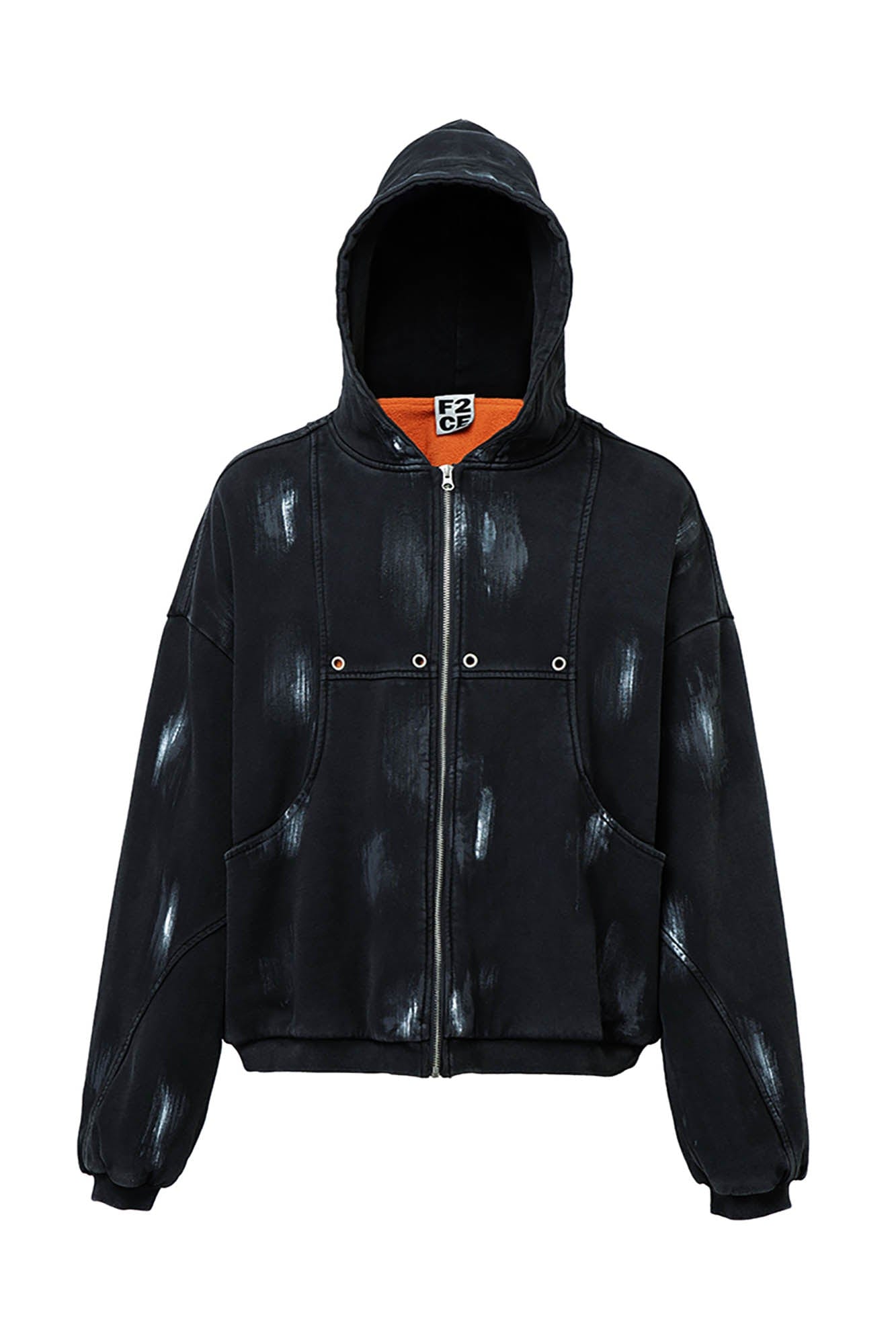 F2CE Brush-Paint Streak Hooded Jacket, premium urban and streetwear designers apparel on PROJECTISR.com, F2CE