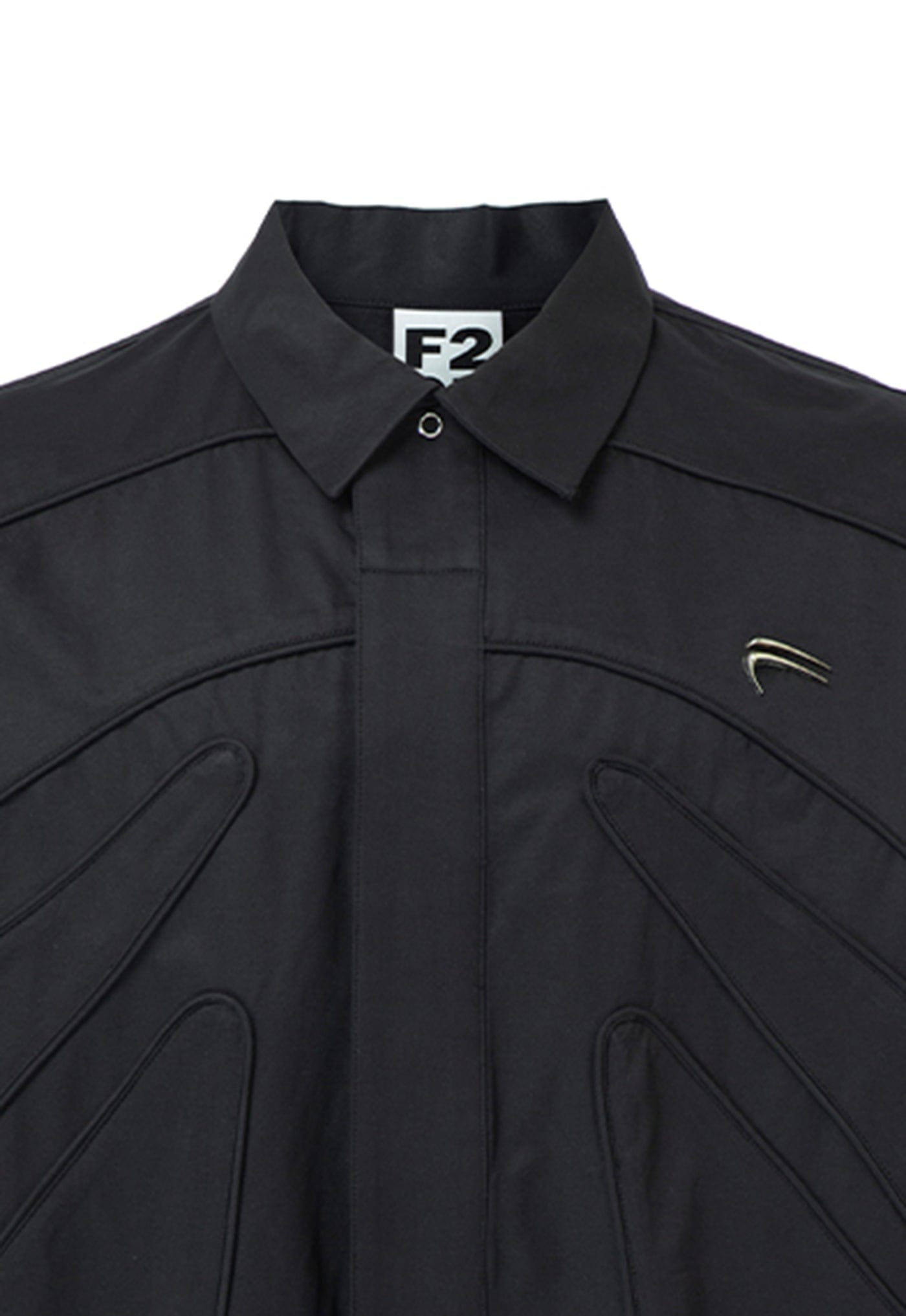 F2CE Spliced Metal Logo Half Shirt, premium urban and streetwear designers apparel on PROJECTISR.com, F2CE