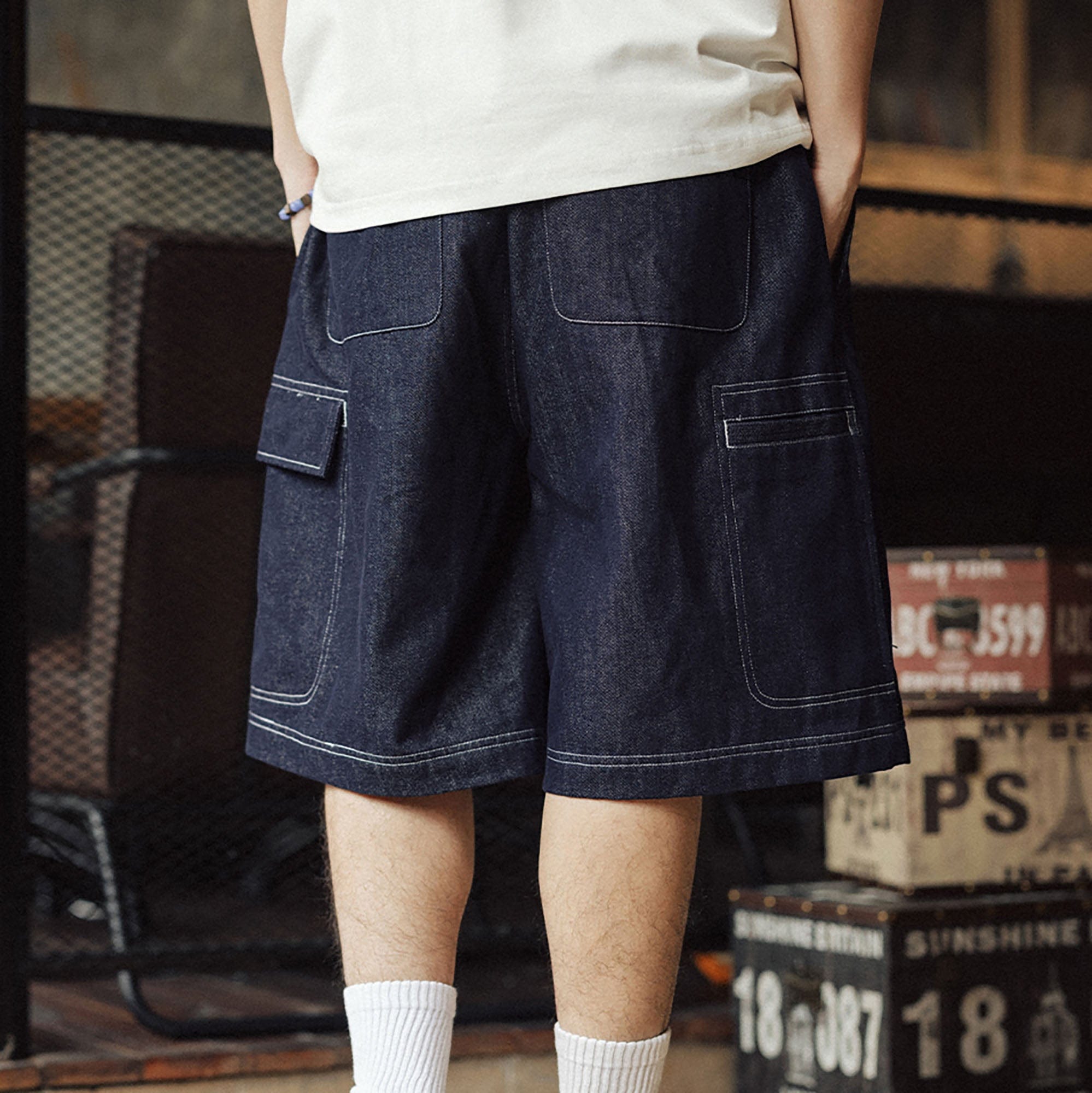 BANANA CLUB Essential Multi-Pocket Raw Shorts, premium urban and streetwear designers apparel on PROJECTISR.com, BANANA CLUB