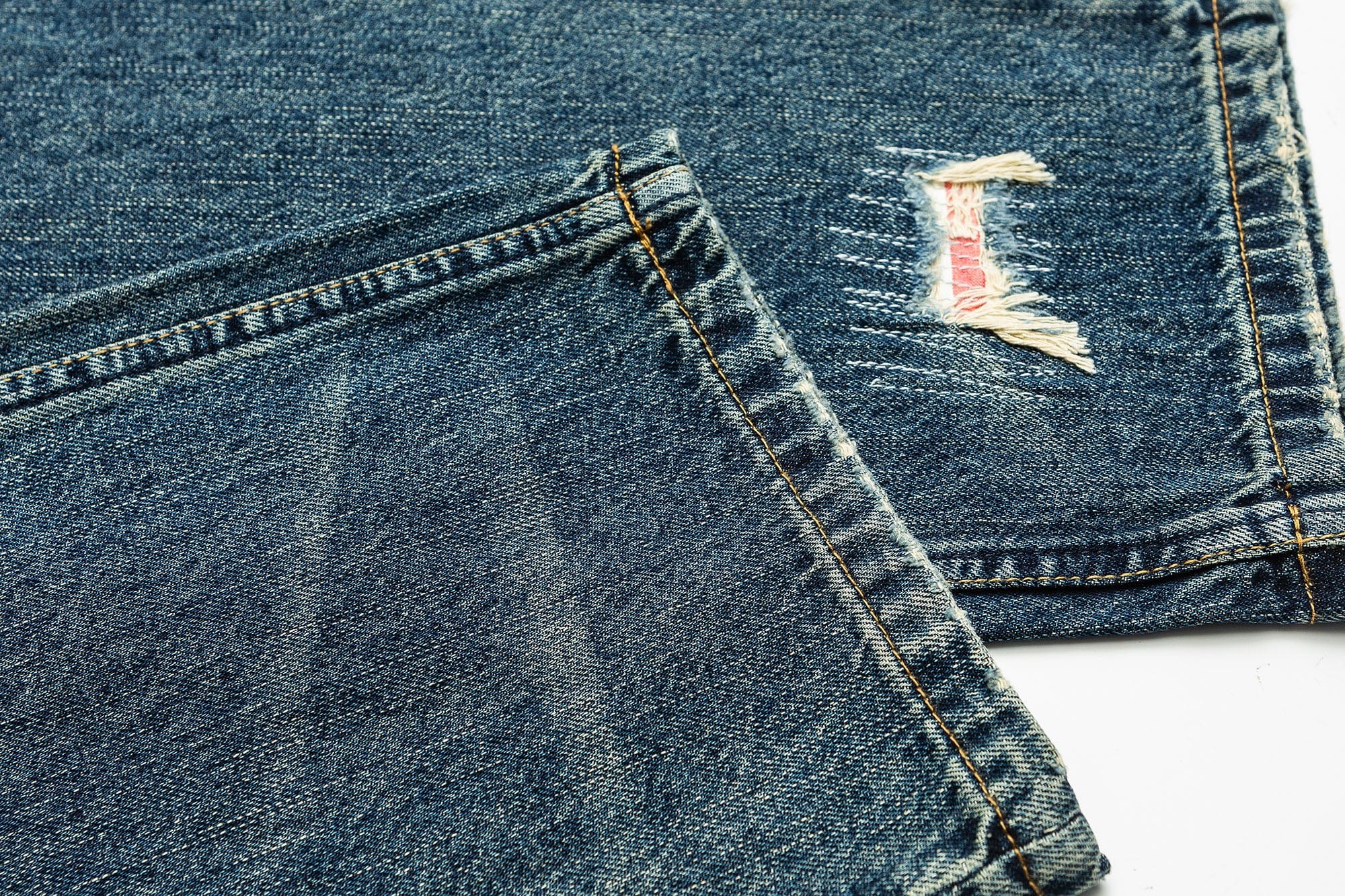 ME DA IGUAL Striped Spliced Distressed Whiskered Jeans, premium urban and streetwear designers apparel on PROJECTISR.com, ME DA IGUAL