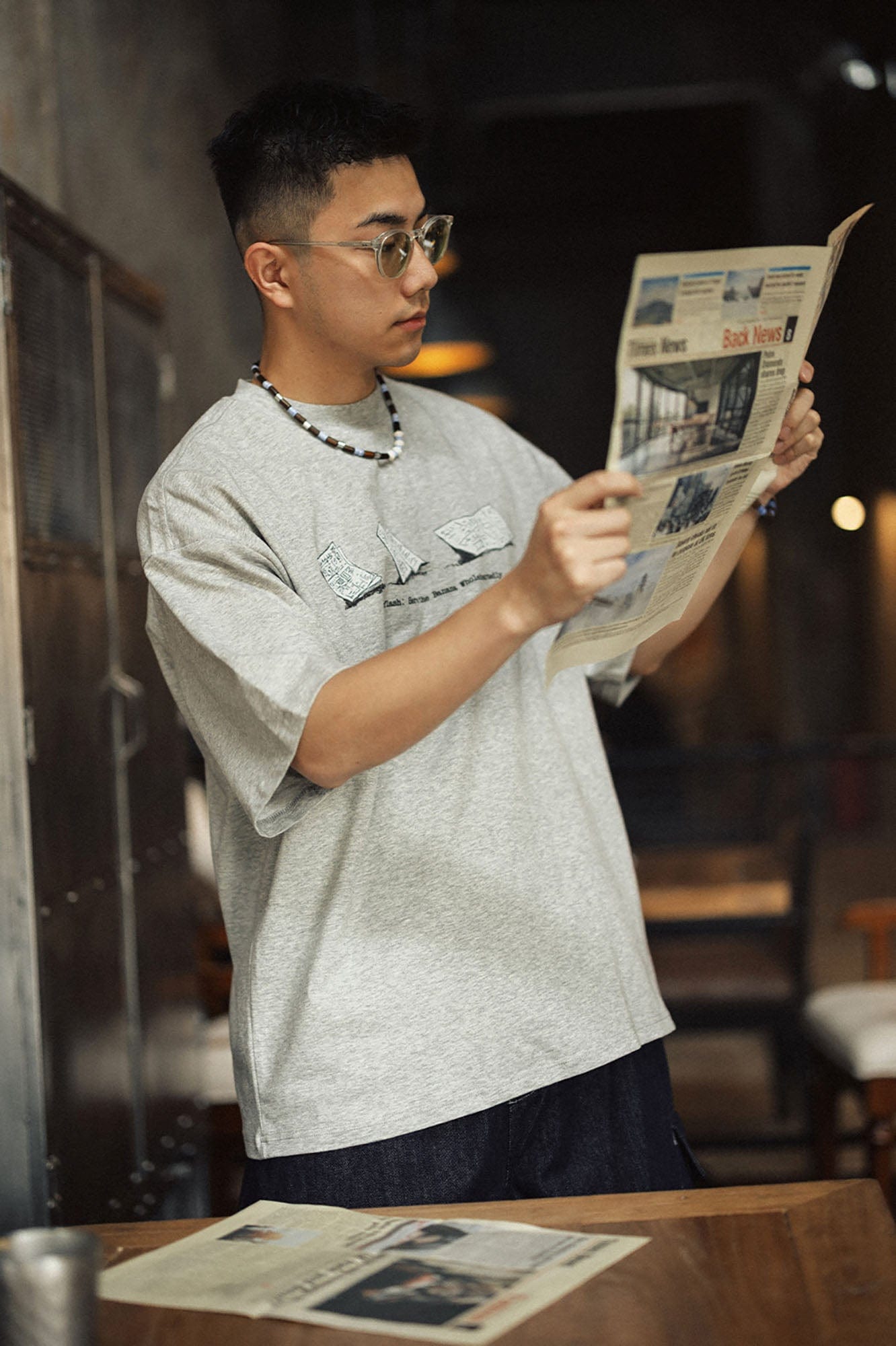 BANANA CLUB Newspaper Graphic Sorona Oversized T-Shirt, premium urban and streetwear designers apparel on PROJECTISR.com, BANANA CLUB