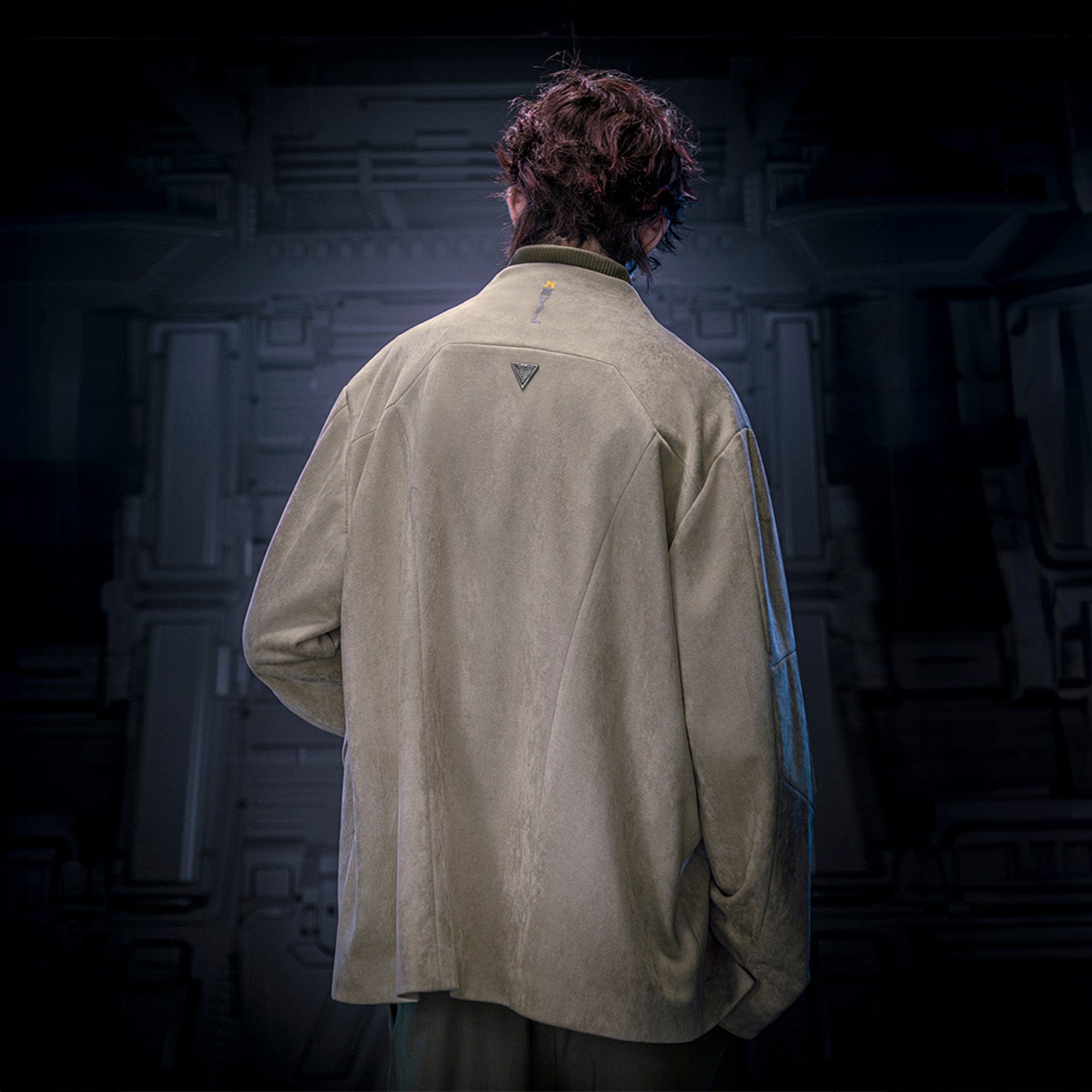 XIPHEVIL Deconstructed Utility Faux Suede Daoist Robe Sand, premium urban and streetwear designers apparel on PROJECTISR.com, XIPHEVIL