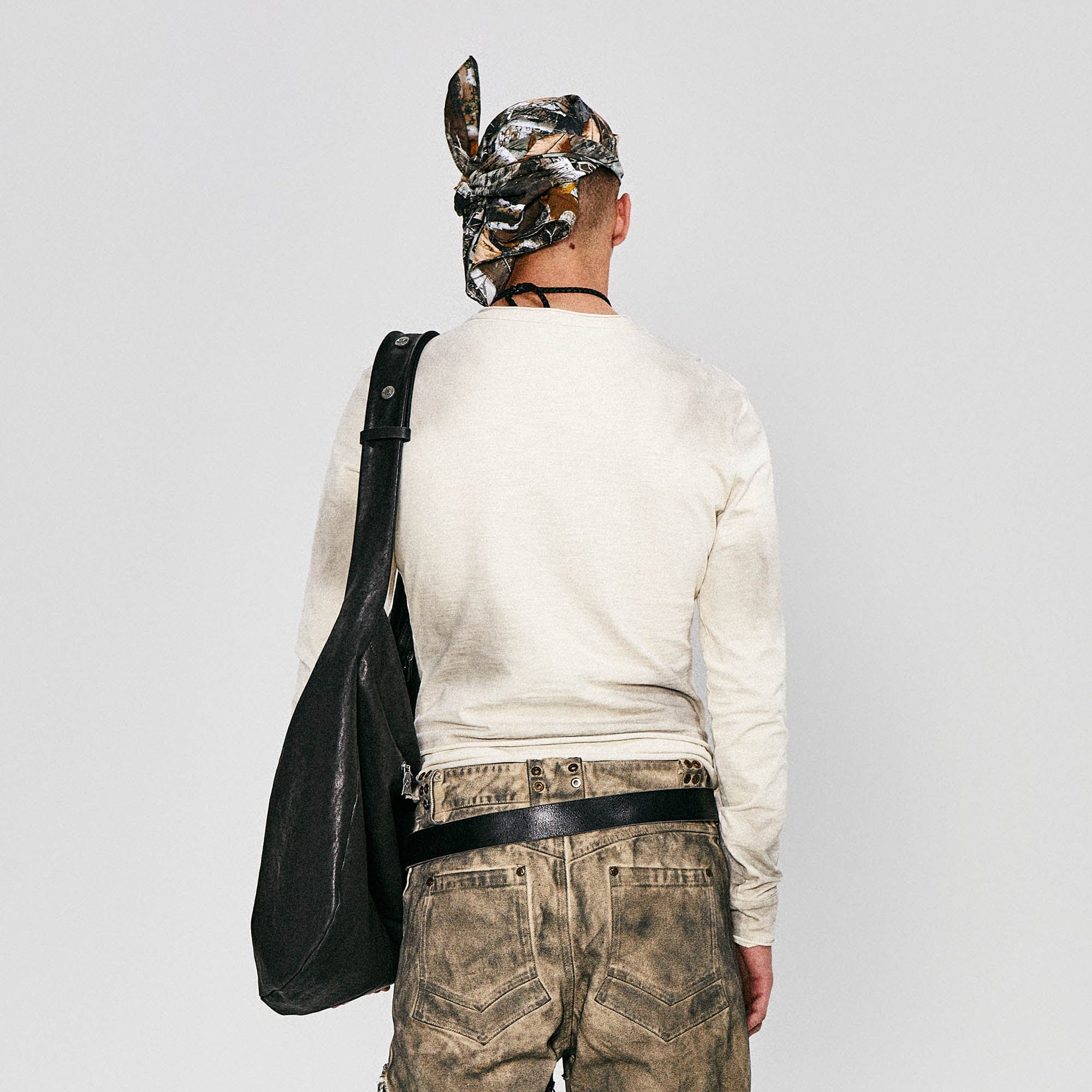 FLYERRER Distressed Cross Chain Graphic Long-Sleeve Tee, premium urban and streetwear designers apparel on PROJECTISR.com, FLYERRER