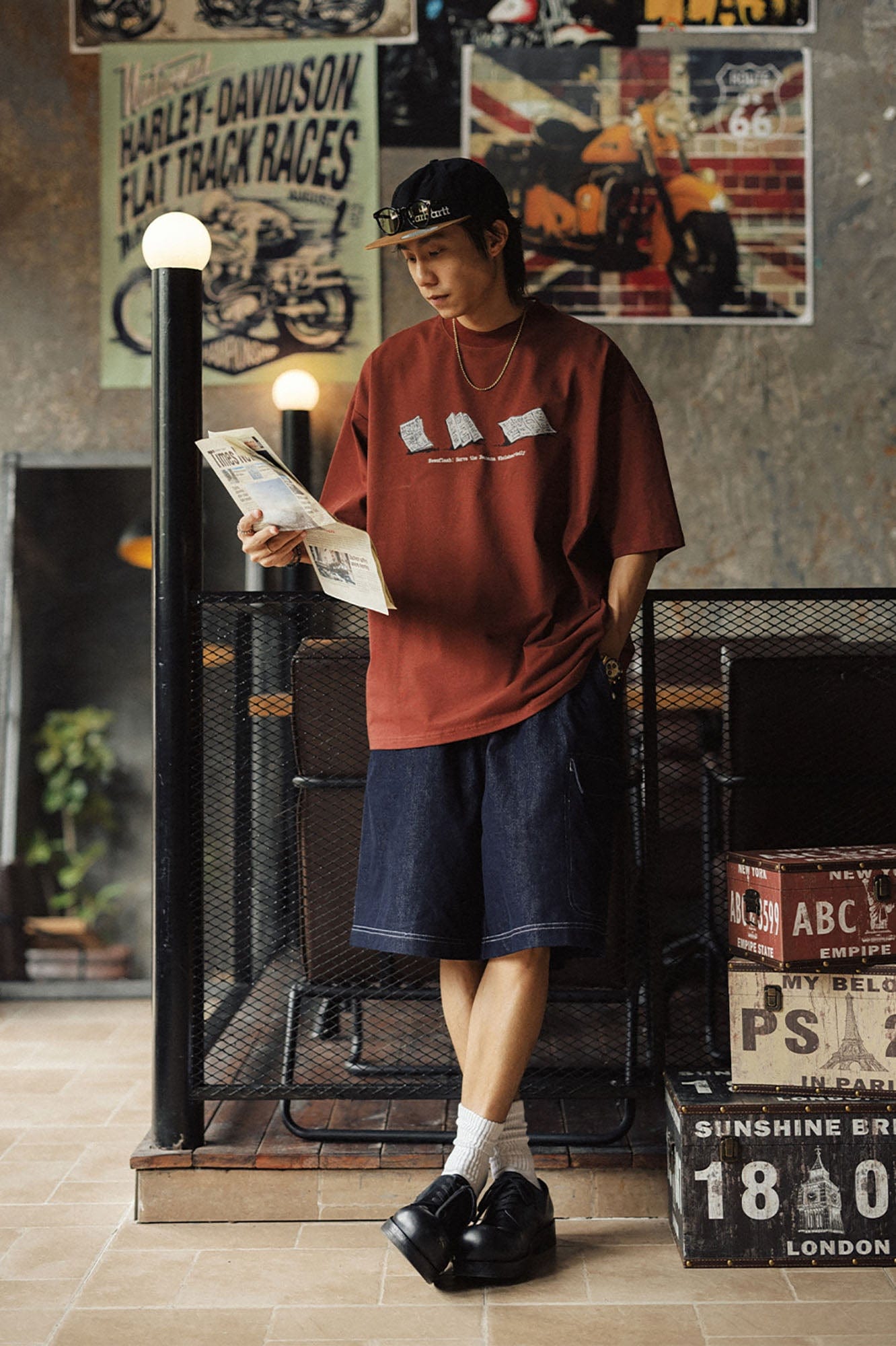 BANANA CLUB Newspaper Graphic Sorona Oversized T-Shirt, premium urban and streetwear designers apparel on PROJECTISR.com, BANANA CLUB