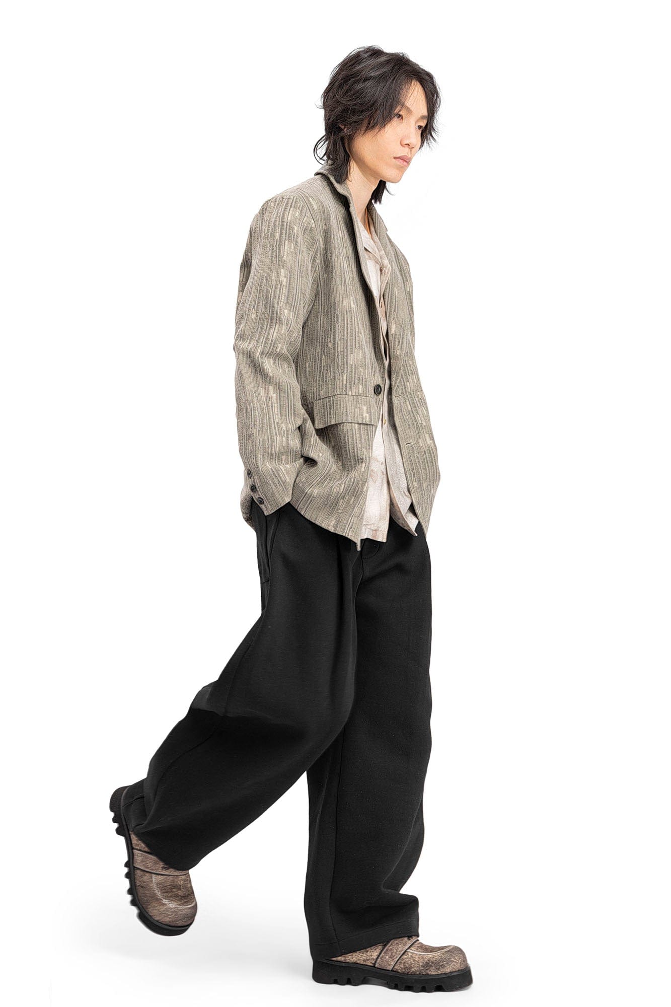 REWRITE Distressed Cowhide Chunky Sole Loafers, premium urban and streetwear designers apparel on PROJECTISR.com, REWRITE