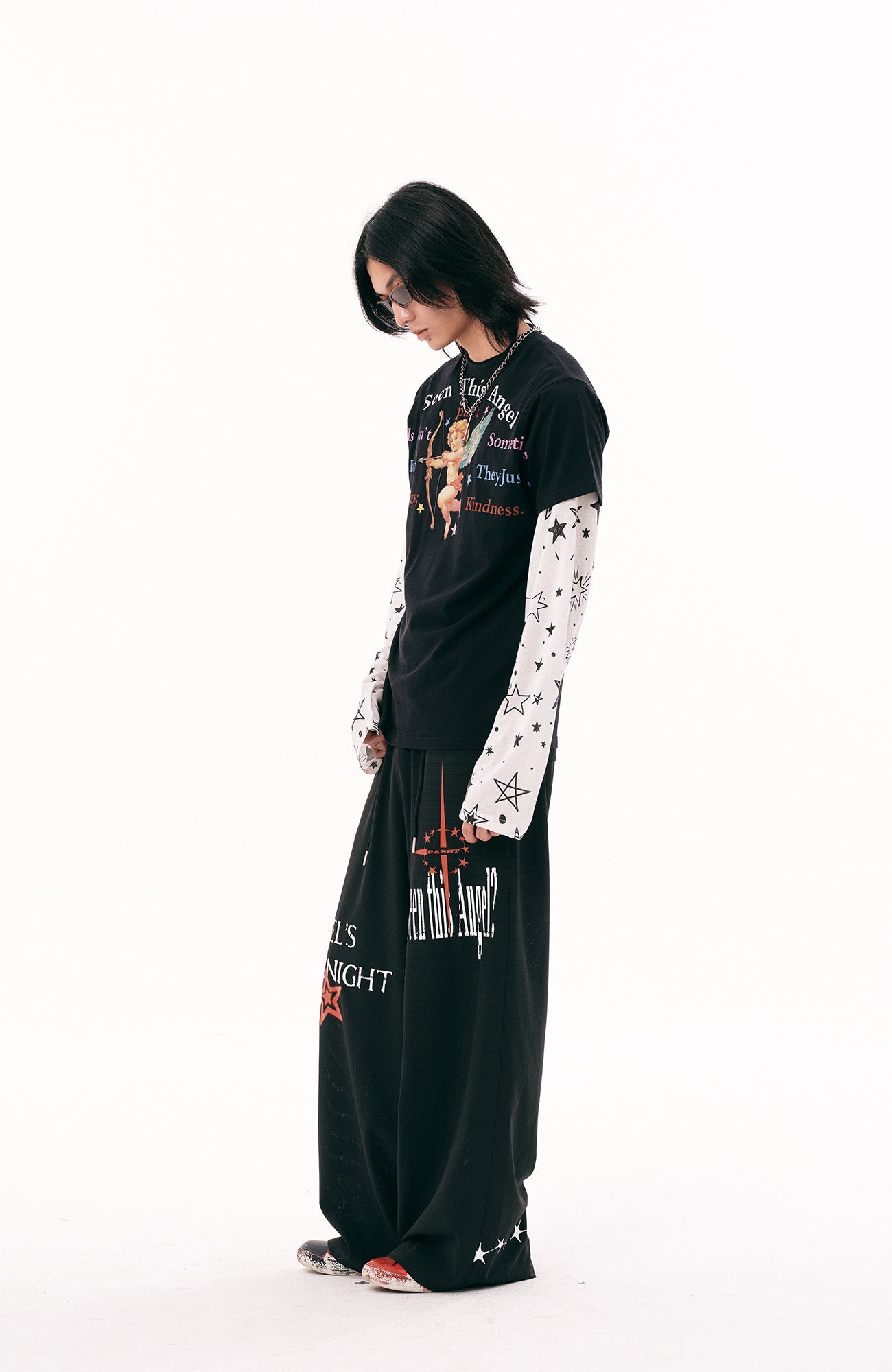 PASET Star Graphic Wide-Leg Pants