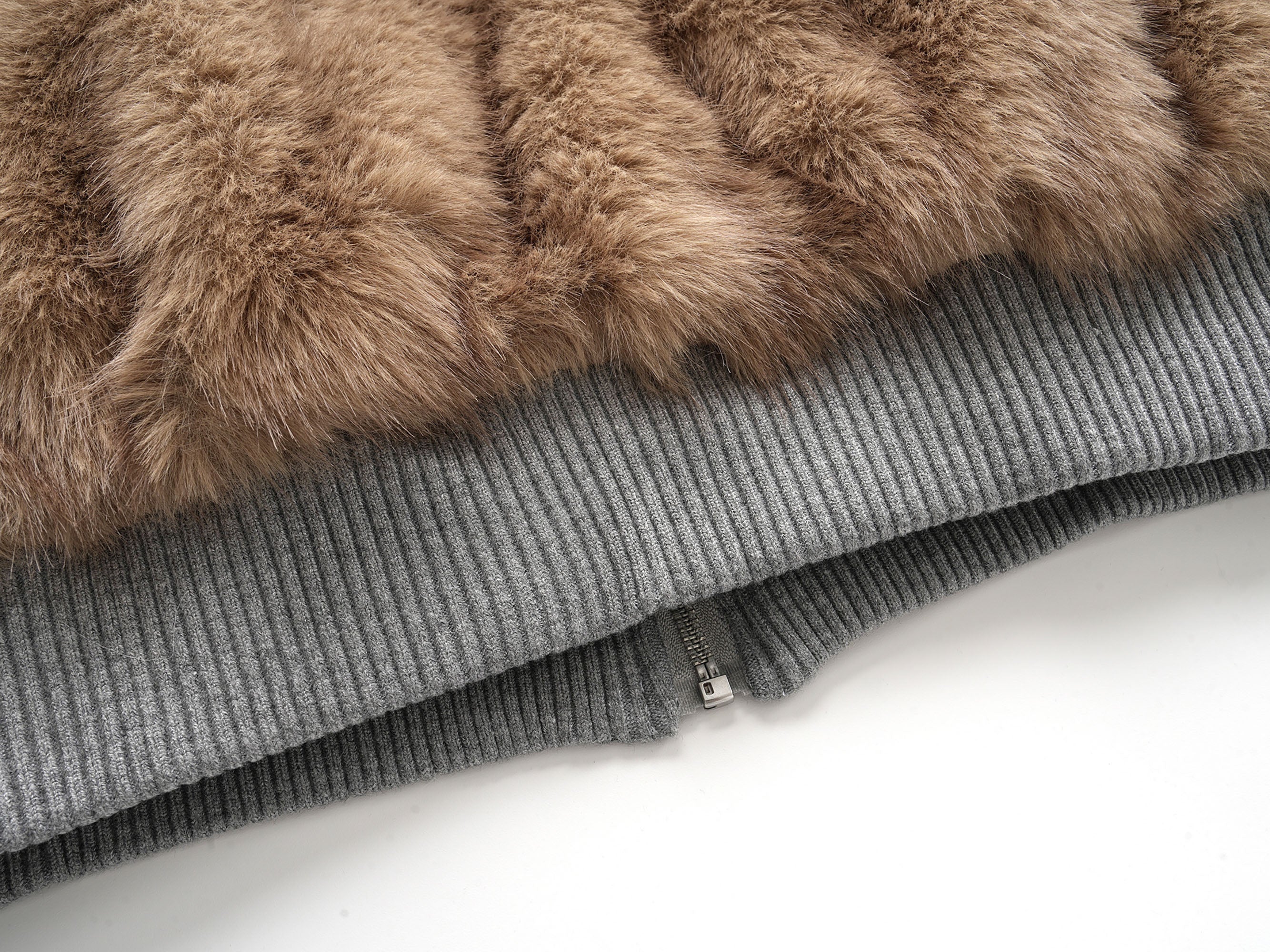 CLP Faux Fur Cropped Hooded Jacket