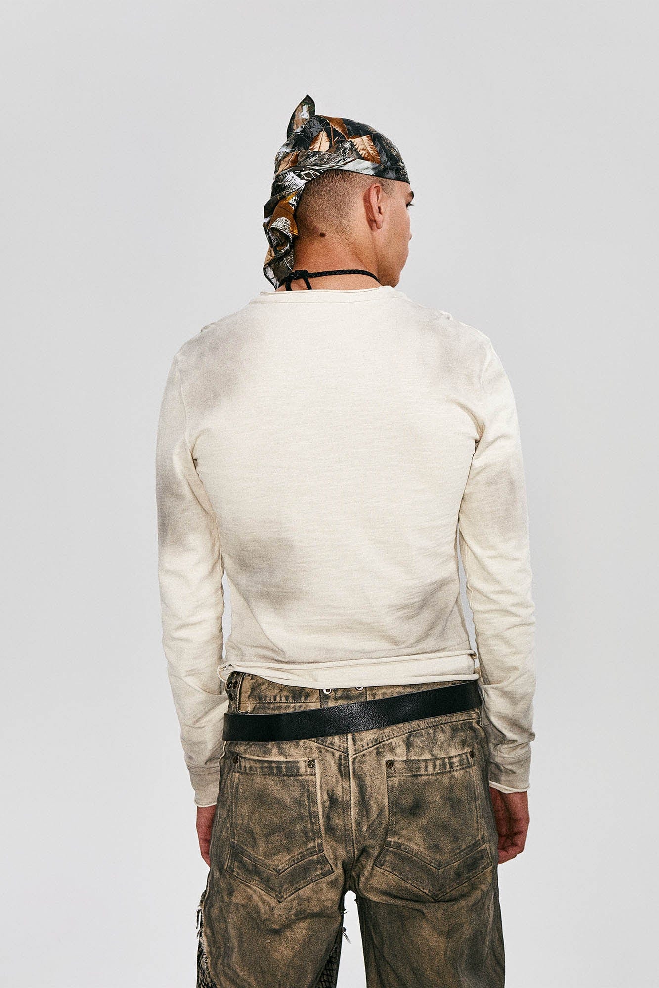 FLYERRER Distressed Cross Chain Graphic Long-Sleeve Tee, premium urban and streetwear designers apparel on PROJECTISR.com, FLYERRER