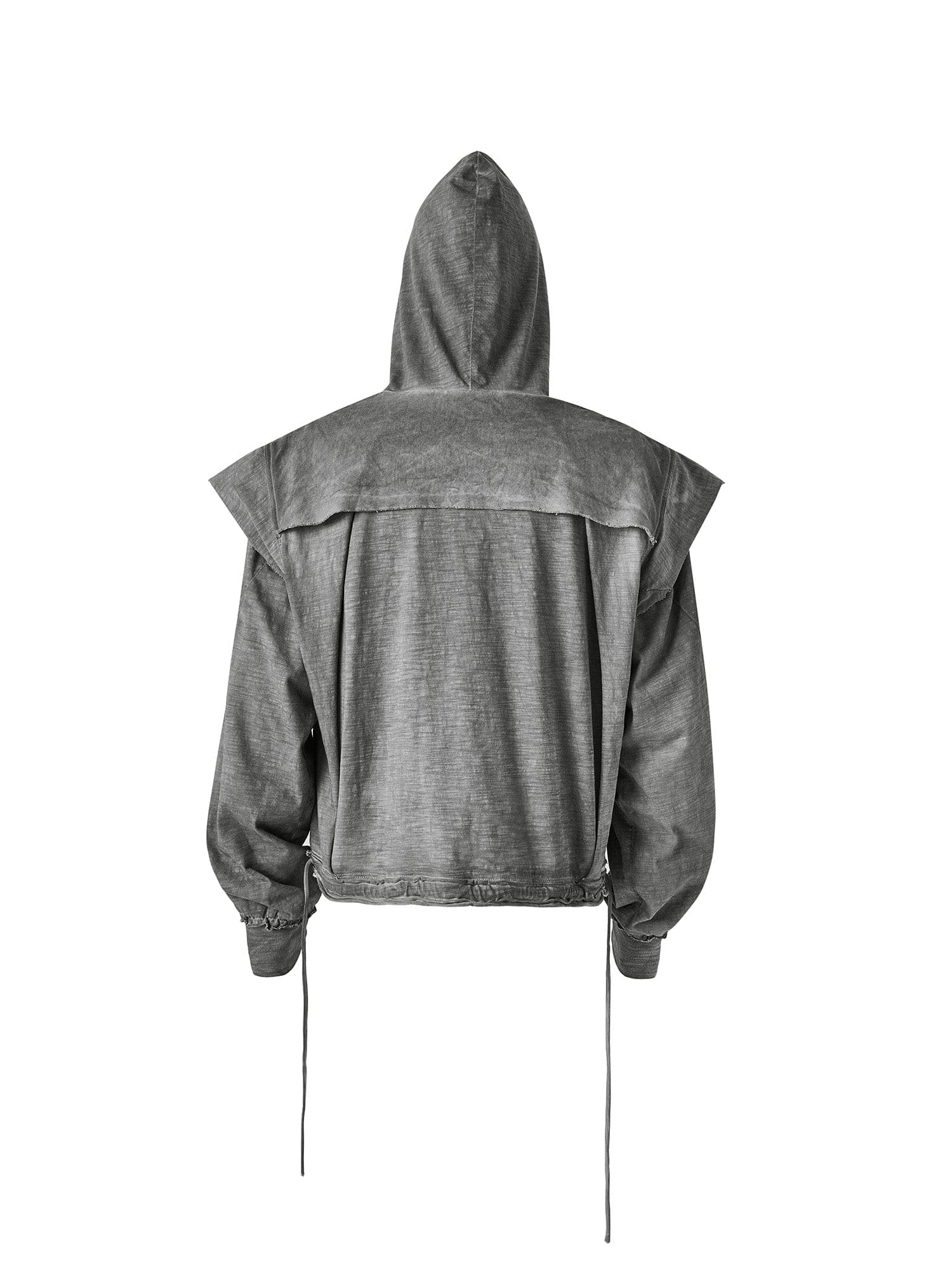 FLYERRER Distressed Layered Drawstring Hooded Jacket, premium urban and streetwear designers apparel on PROJECTISR.com, FLYERRER