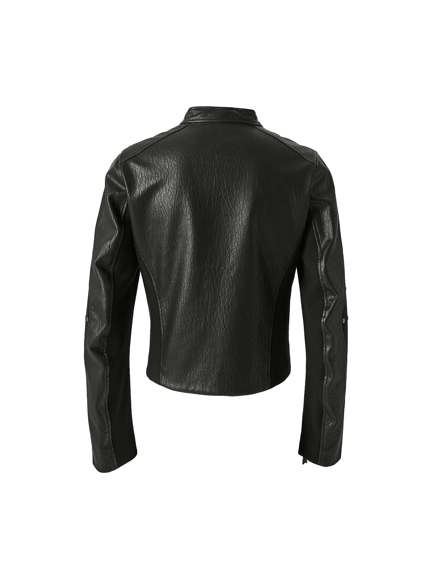 FLYERRER Structured Panel Faux Leather Biker Jacket, premium urban and streetwear designers apparel on PROJECTISR.com, FLYERRER