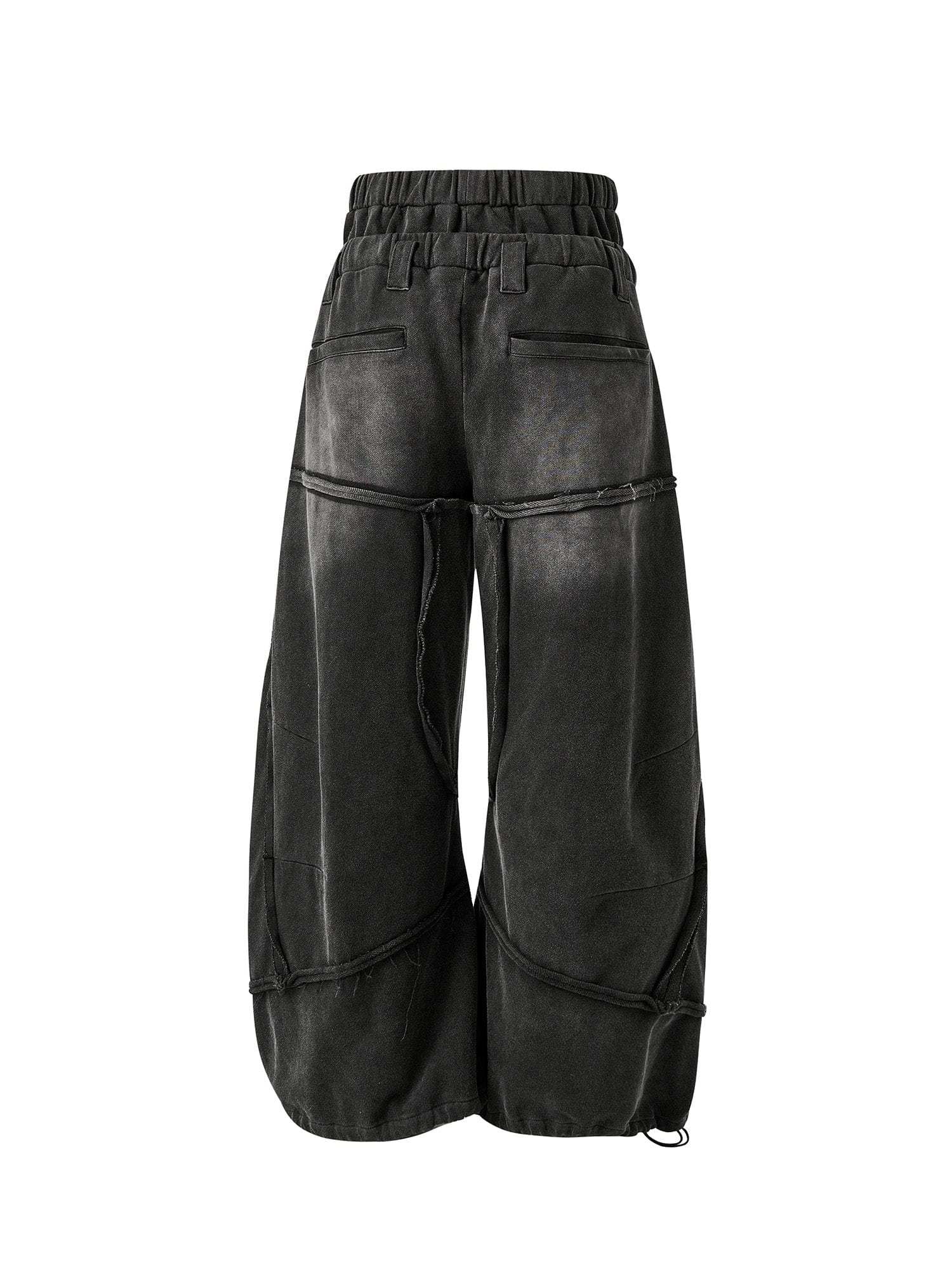FLYERRER Washed Double-Waist Bullet Rivet Baggy Sweatpants, premium urban and streetwear designers apparel on PROJECTISR.com, FLYERRER