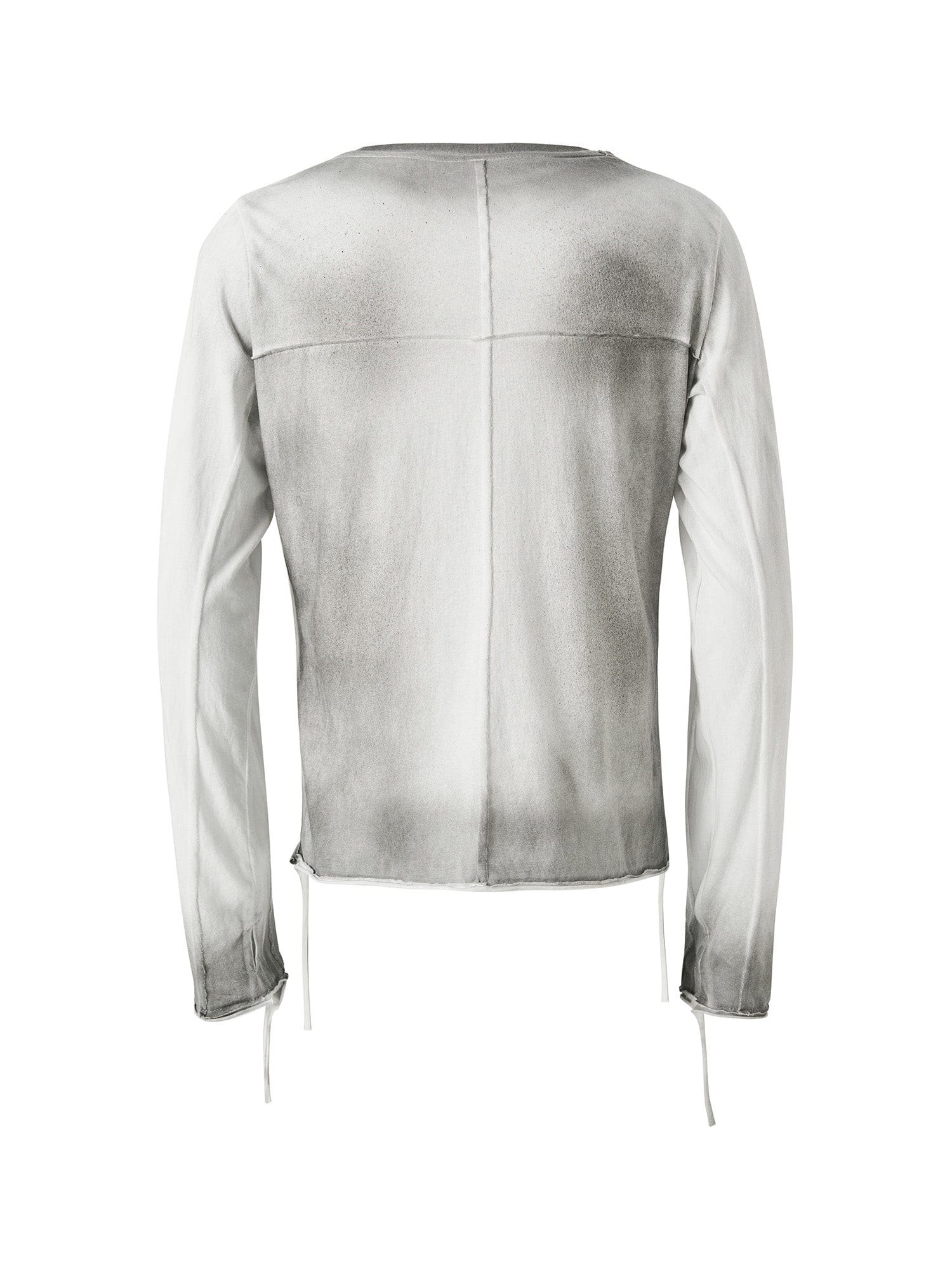 FLYERRER Washed Gradient Cross-Panel Raw-Edge Long-Sleeve Tee, premium urban and streetwear designers apparel on PROJECTISR.com, FLYERRER