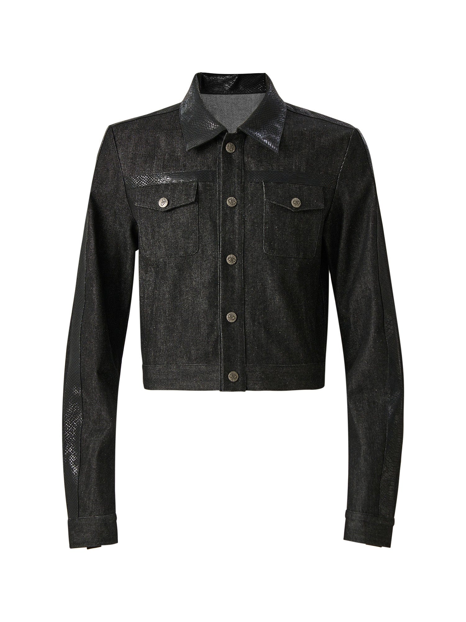 FLYERRER Serpent Cropped Raw Denim Jacket, premium urban and streetwear designers apparel on PROJECTISR.com, FLYERRER