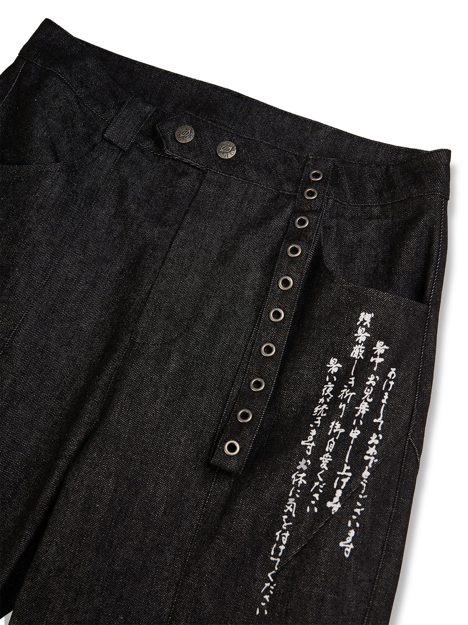 FLYERRER Abstract Graphic Flared Raw Jeans, premium urban and streetwear designers apparel on PROJECTISR.com, FLYERRER