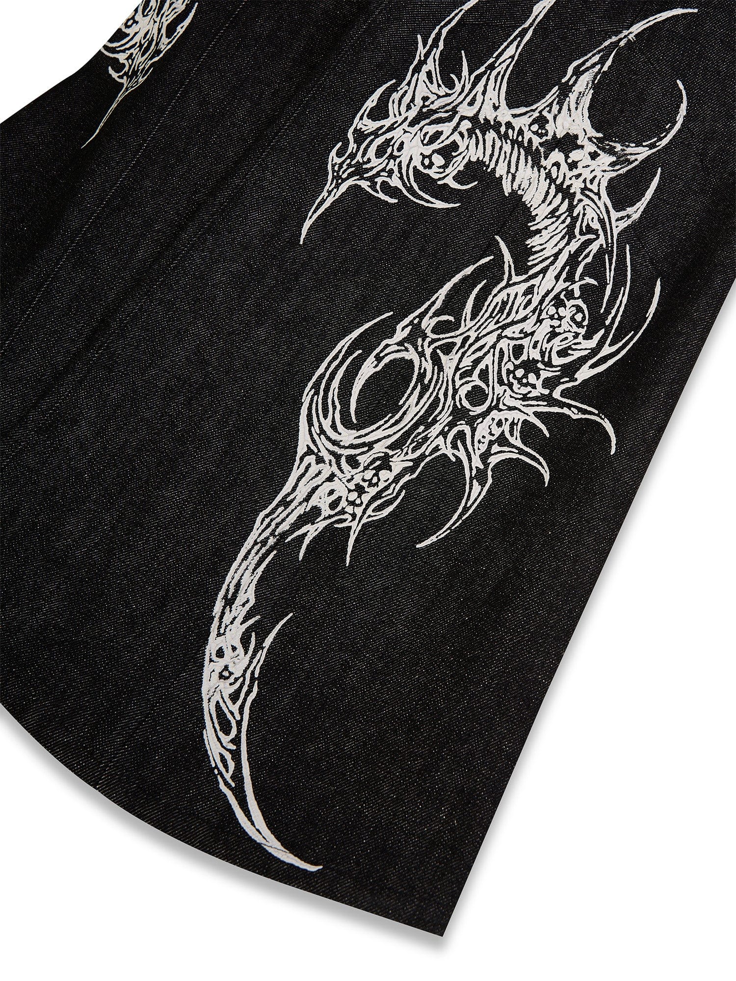 FLYERRER Abstract Graphic Flared Raw Jeans, premium urban and streetwear designers apparel on PROJECTISR.com, FLYERRER