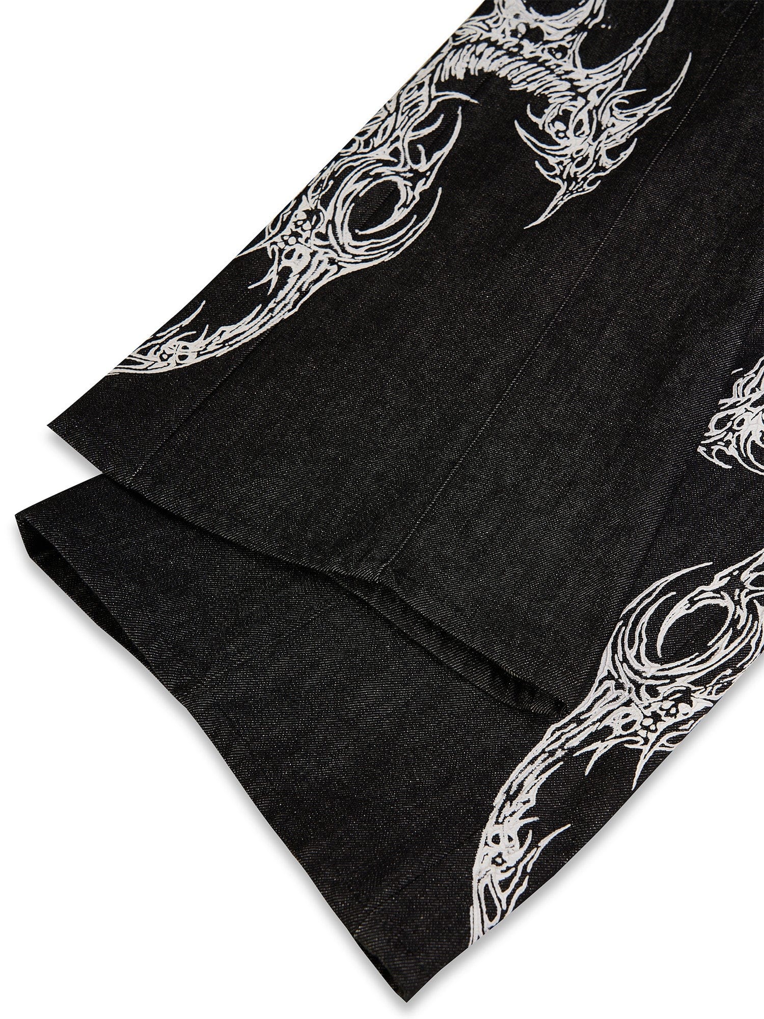 FLYERRER Abstract Graphic Flared Raw Jeans, premium urban and streetwear designers apparel on PROJECTISR.com, FLYERRER