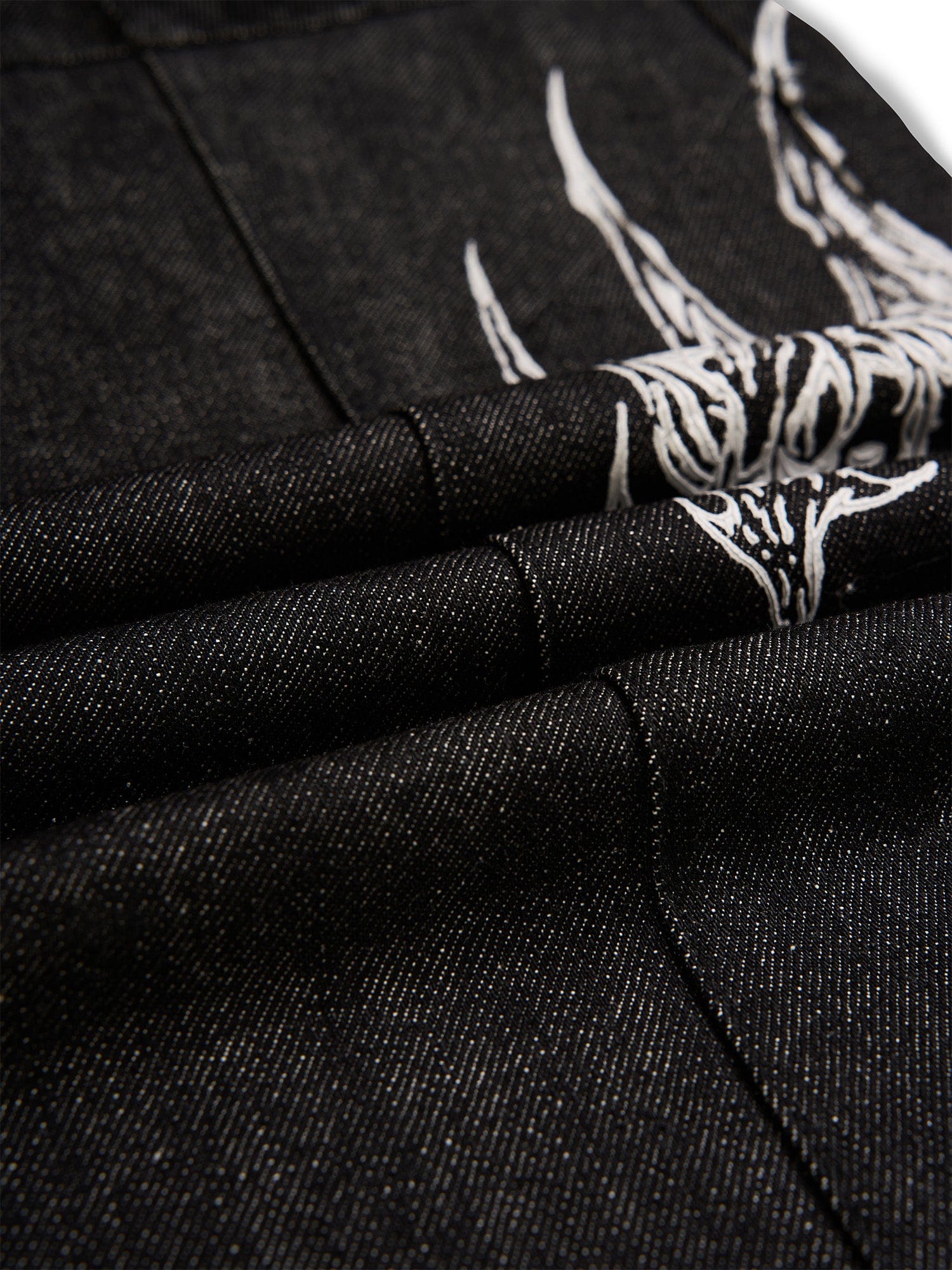 FLYERRER Abstract Graphic Flared Raw Jeans, premium urban and streetwear designers apparel on PROJECTISR.com, FLYERRER