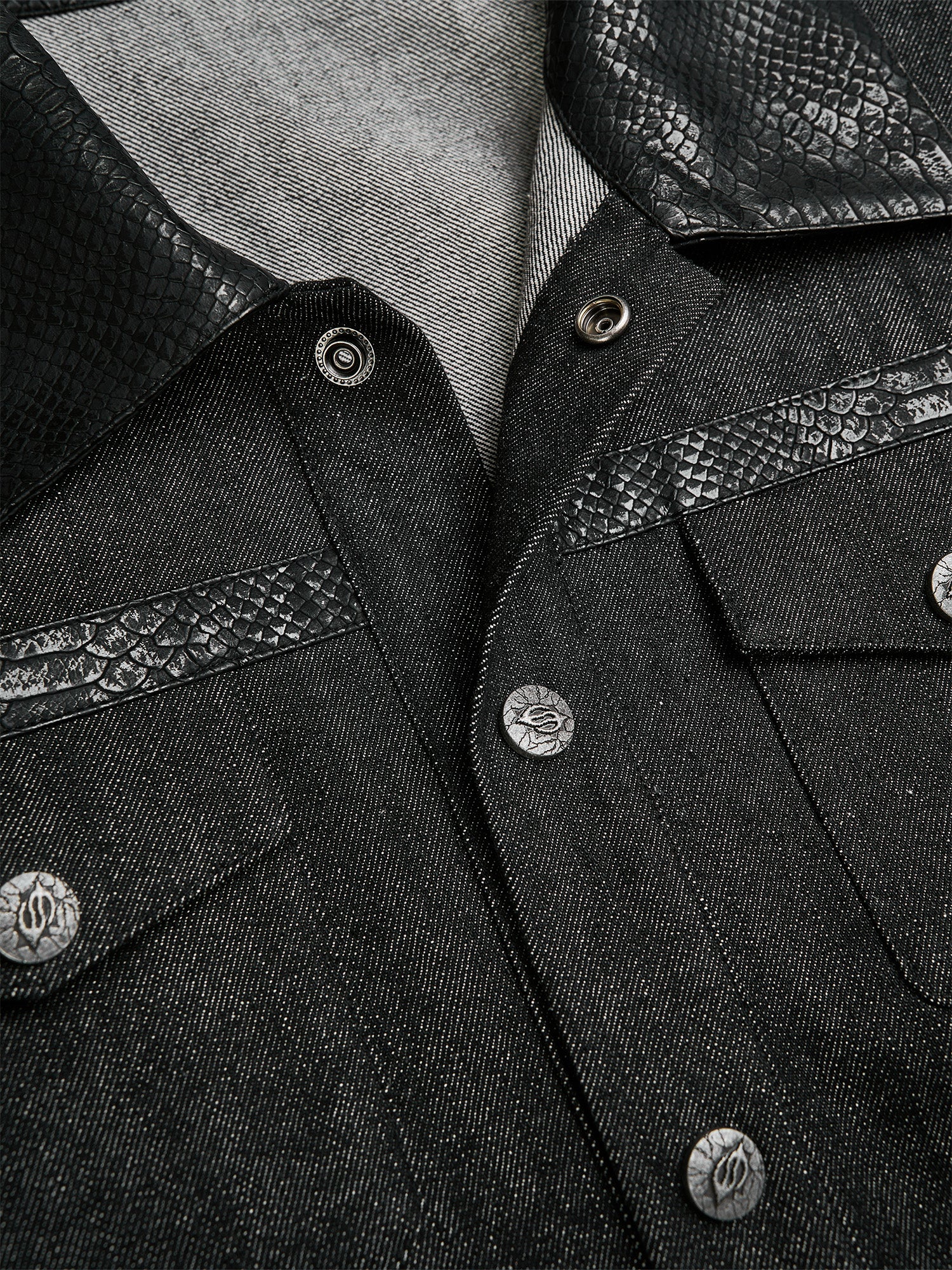 FLYERRER Serpent Cropped Raw Denim Jacket, premium urban and streetwear designers apparel on PROJECTISR.com, FLYERRER
