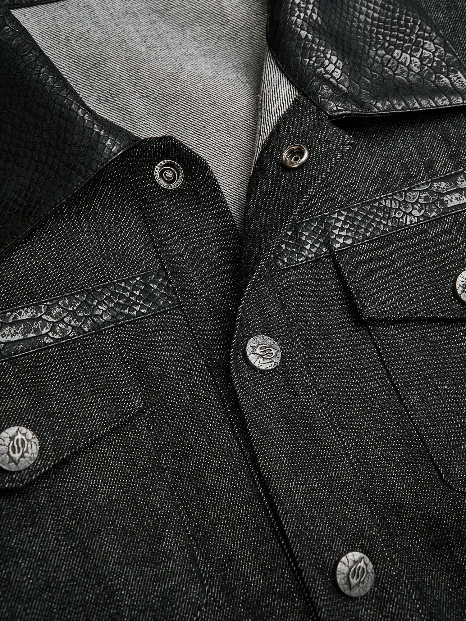 FLYERRER Serpent Cropped Raw Denim Jacket, premium urban and streetwear designers apparel on PROJECTISR.com, FLYERRER