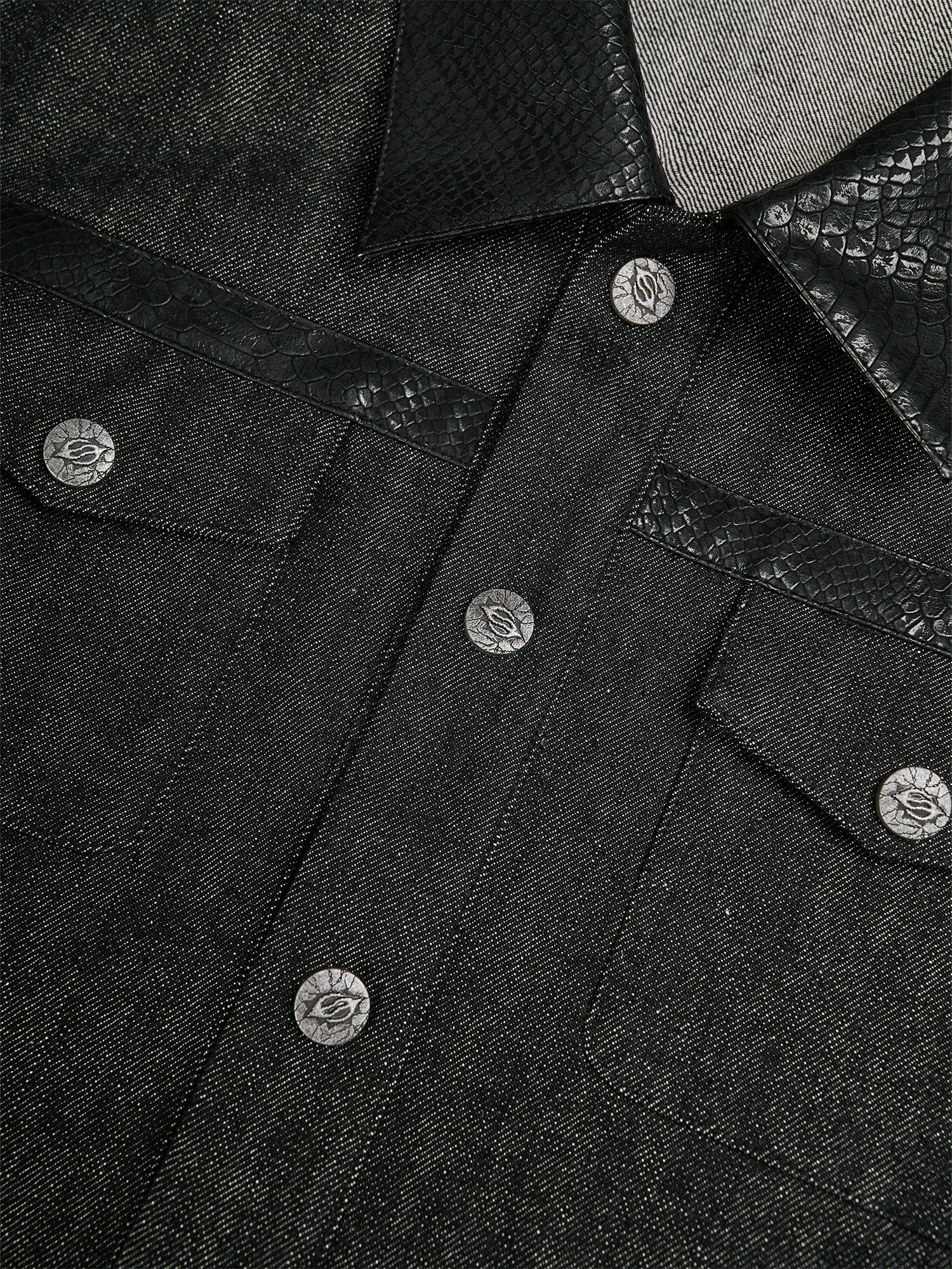 FLYERRER Serpent Cropped Raw Denim Jacket, premium urban and streetwear designers apparel on PROJECTISR.com, FLYERRER