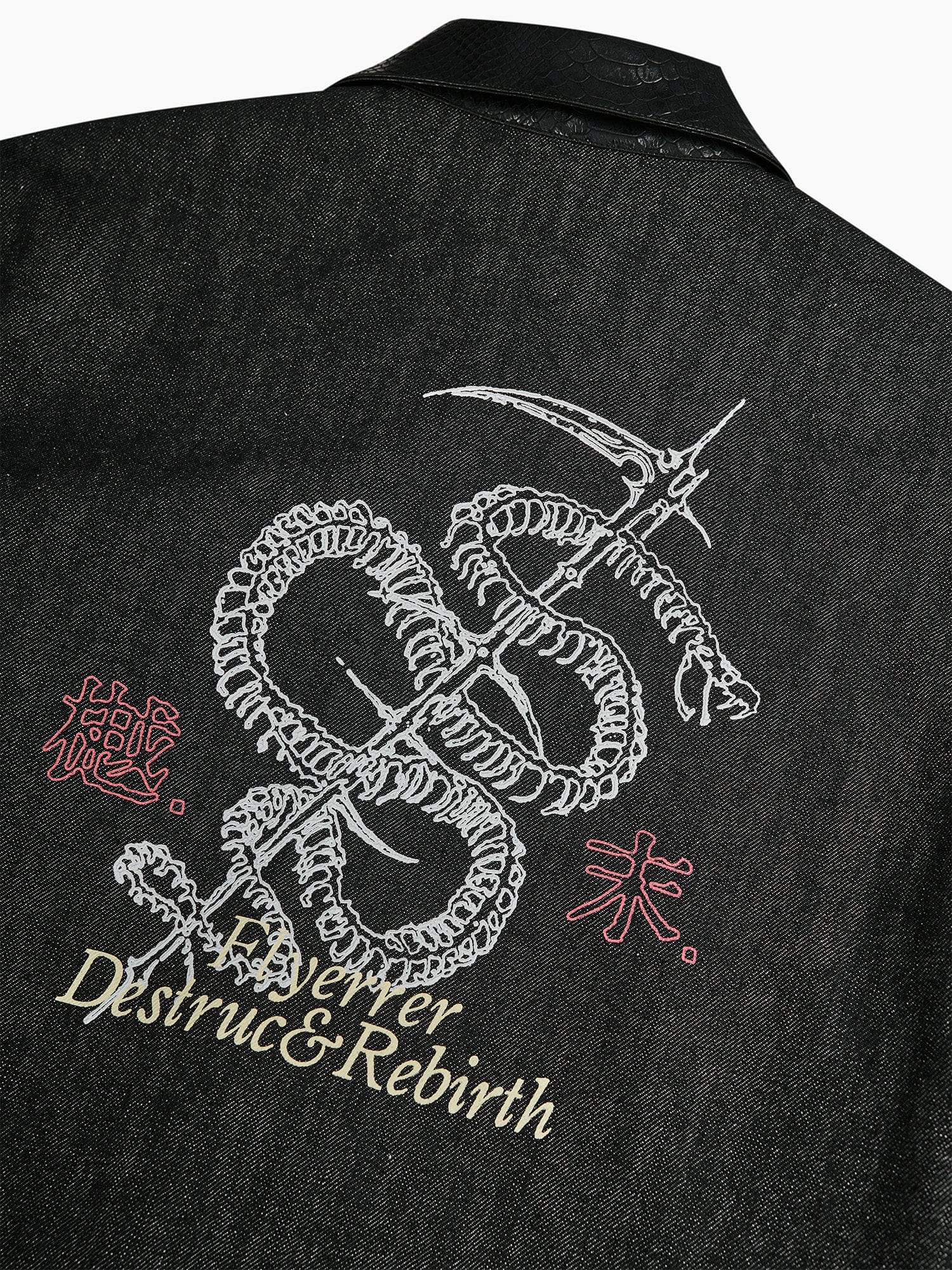 FLYERRER Serpent Cropped Raw Denim Jacket, premium urban and streetwear designers apparel on PROJECTISR.com, FLYERRER