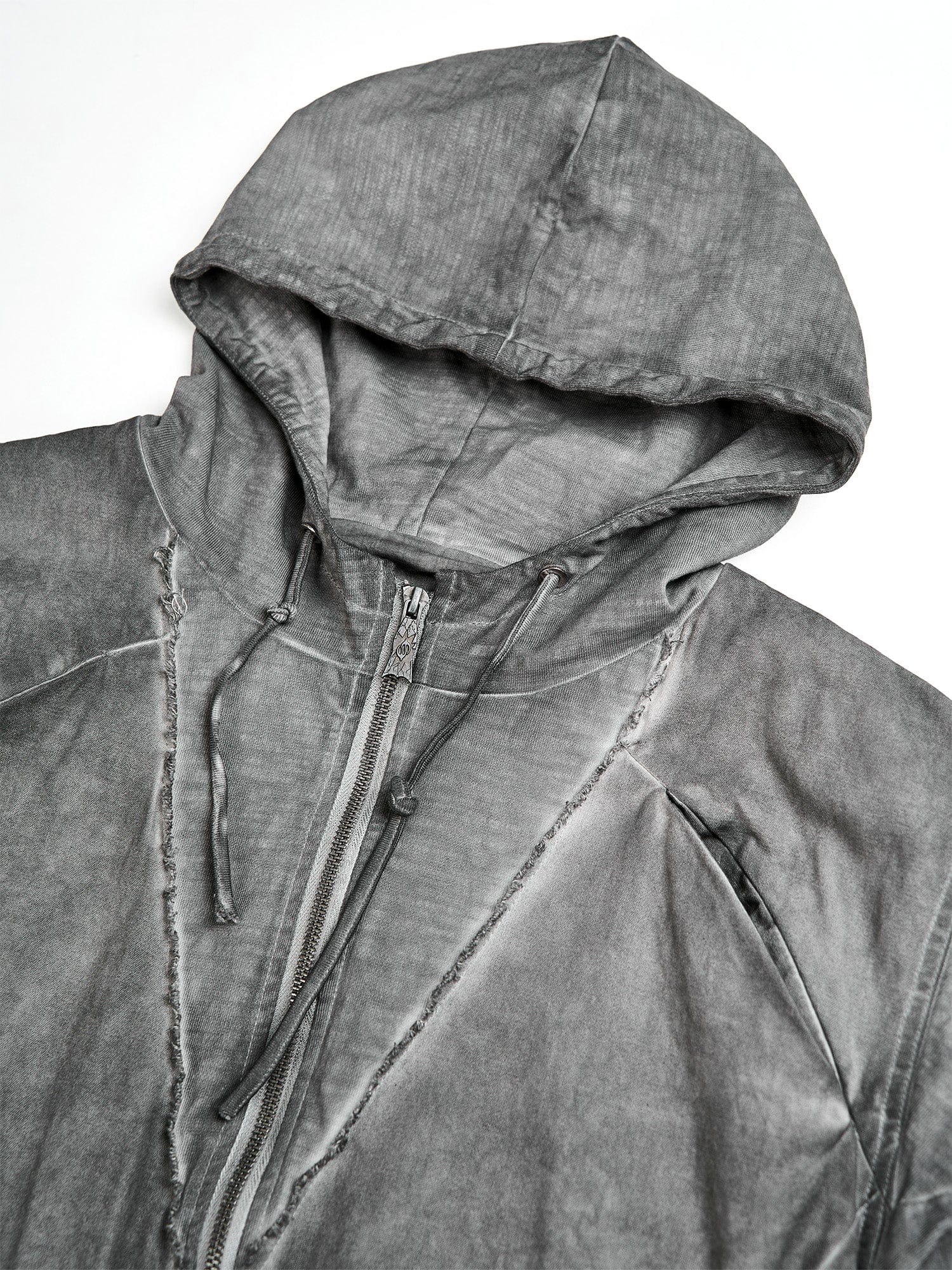 FLYERRER Distressed Layered Drawstring Hooded Jacket, premium urban and streetwear designers apparel on PROJECTISR.com, FLYERRER