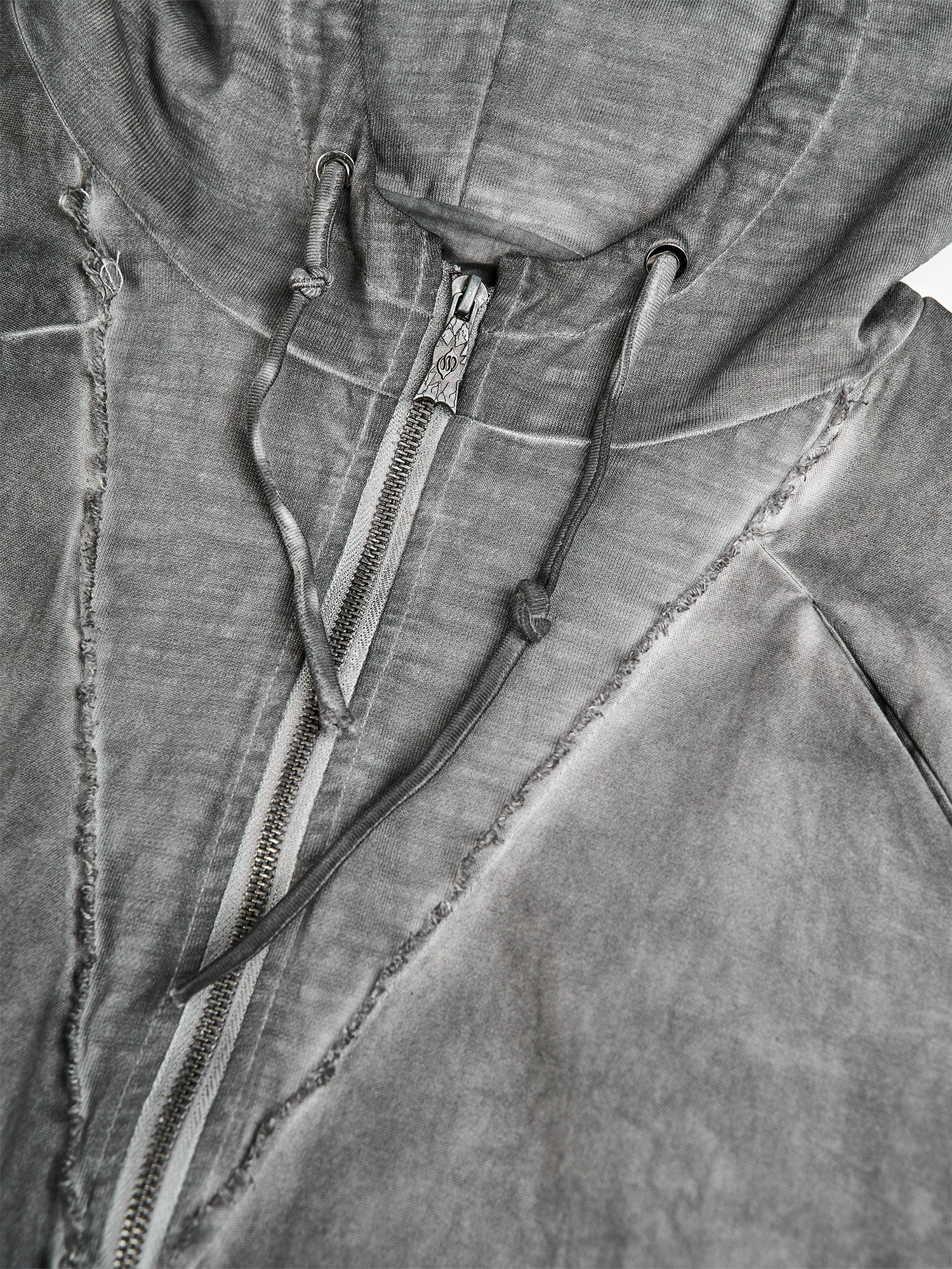 FLYERRER Distressed Layered Drawstring Hooded Jacket, premium urban and streetwear designers apparel on PROJECTISR.com, FLYERRER