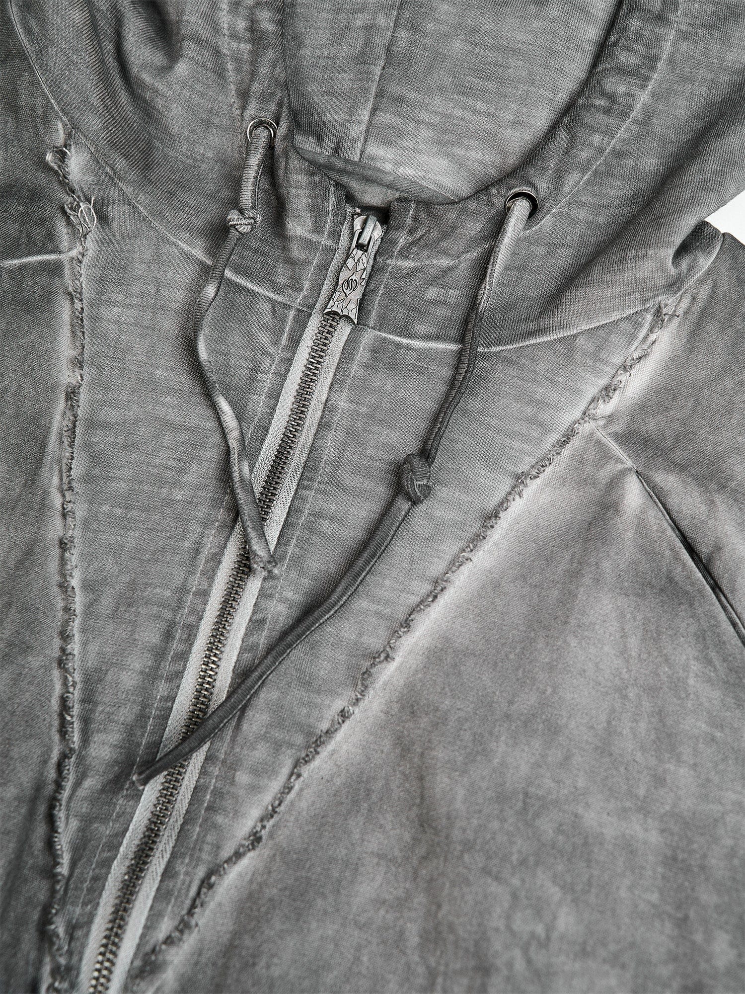 FLYERRER Distressed Layered Drawstring Hooded Jacket, premium urban and streetwear designers apparel on PROJECTISR.com, FLYERRER