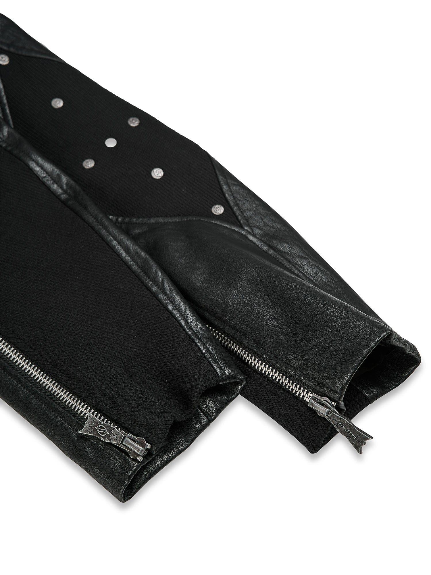 FLYERRER Structured Panel Faux Leather Biker Jacket, premium urban and streetwear designers apparel on PROJECTISR.com, FLYERRER