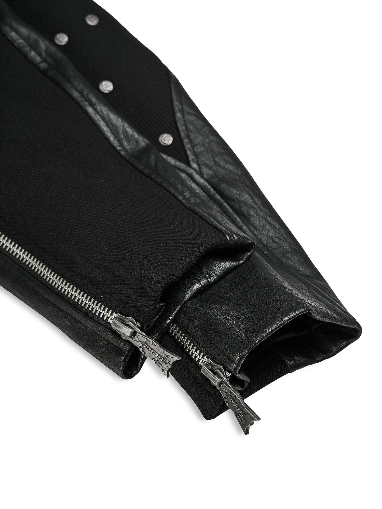 FLYERRER Structured Panel Faux Leather Biker Jacket, premium urban and streetwear designers apparel on PROJECTISR.com, FLYERRER